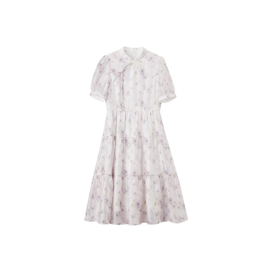 XIANGYING Короткий рукав Платье Женское Фиолетовое