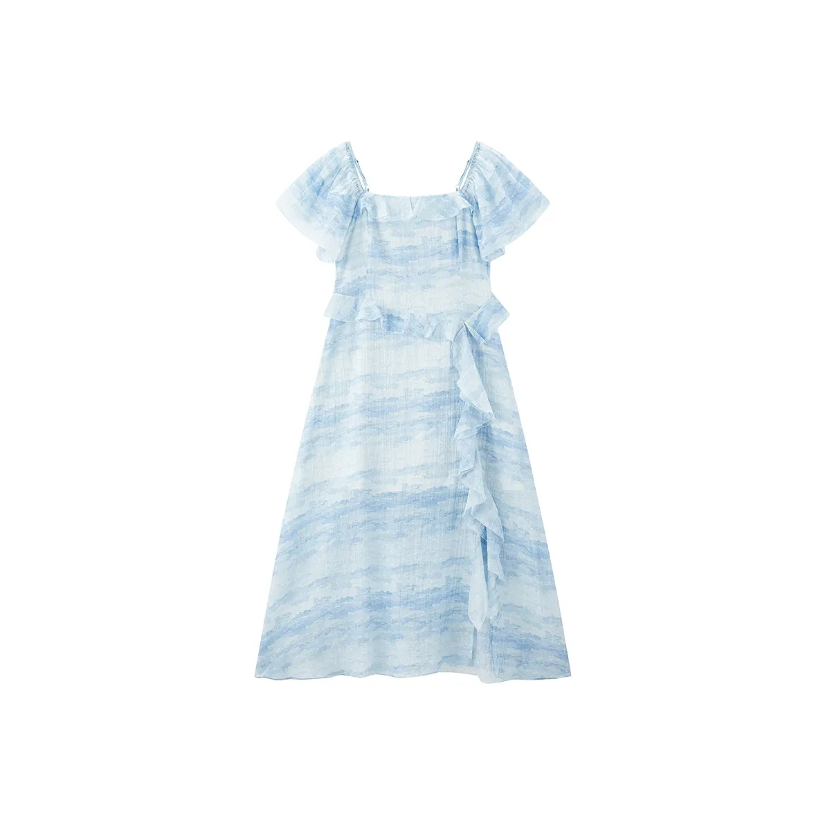 LEDIN Короткий рукав Платье Женское Melt Ice Синий