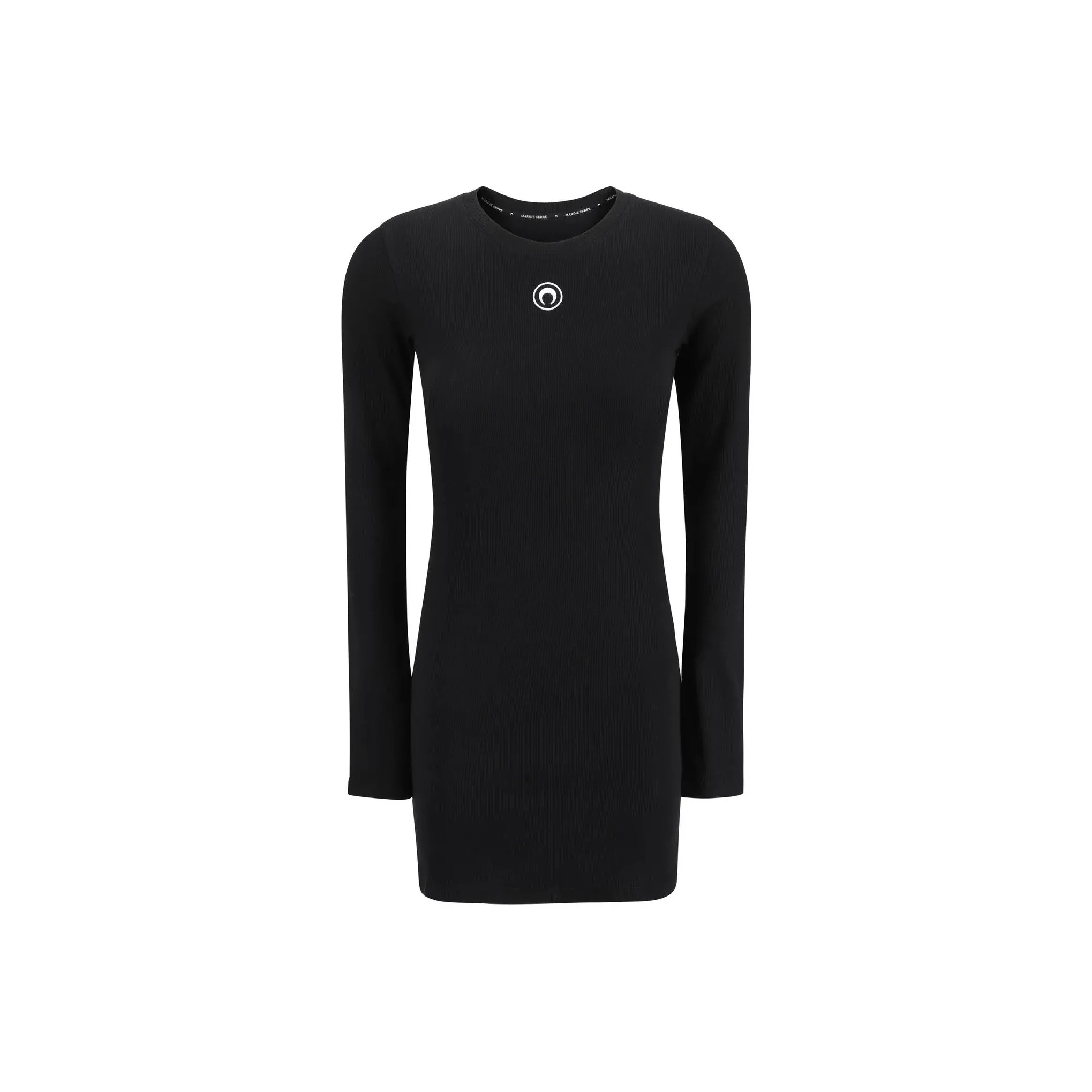 Marine Serre Logo Ribbed Jersey Mini Dress