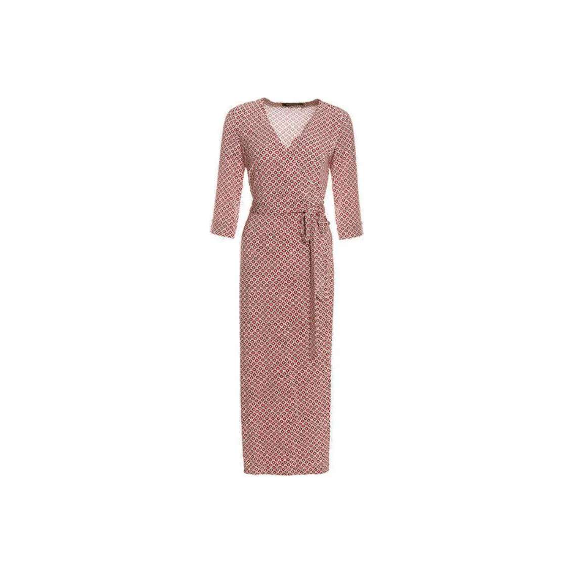 BESIONIA SS21 Длинное платье с длинными рукавами женский красный узор