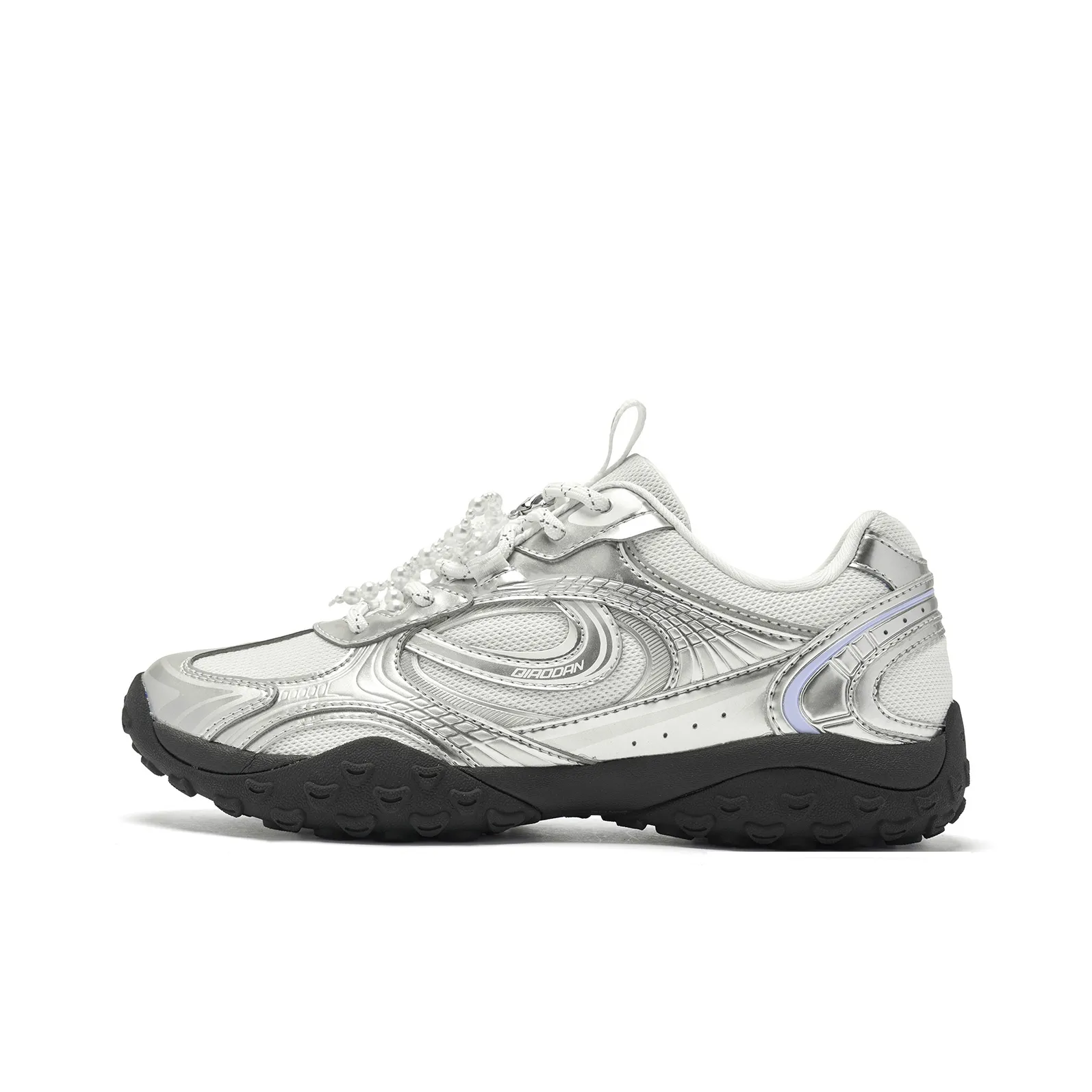 QIAODAN Износостойкий и Легкий Низкий Топ Кэжуал Женский Серебряный