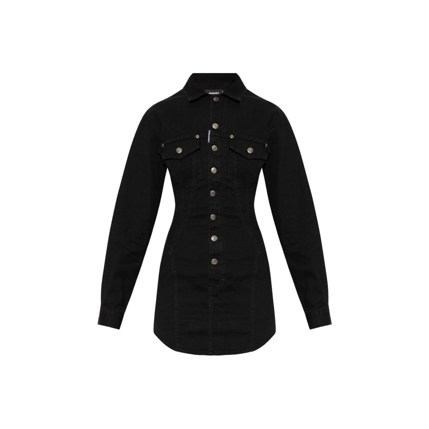 Dsquared2 Logo Patch Denim Shirt Dress