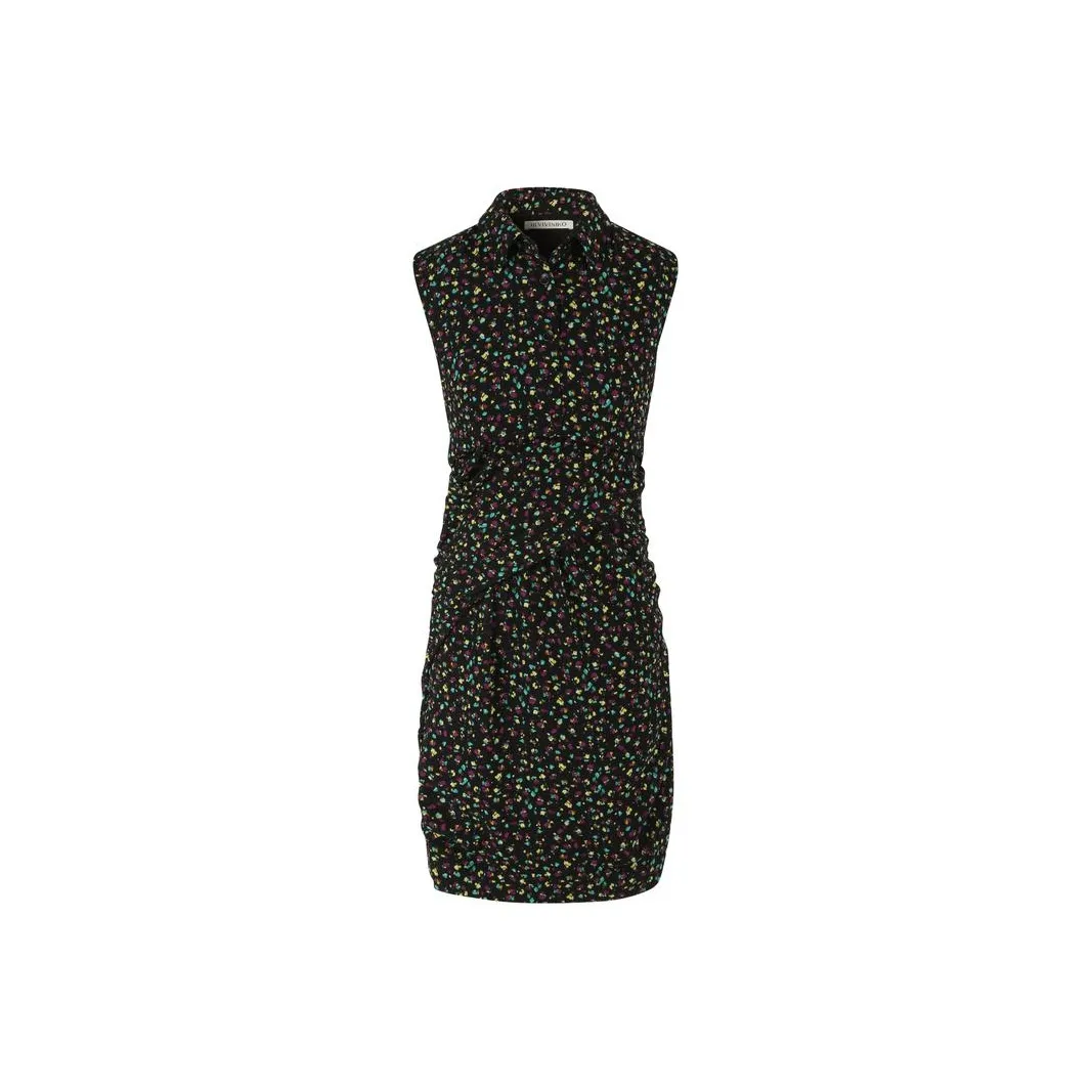 III VIVINIKO Sleeveless Dresses Women's Printed Black Heather Gray