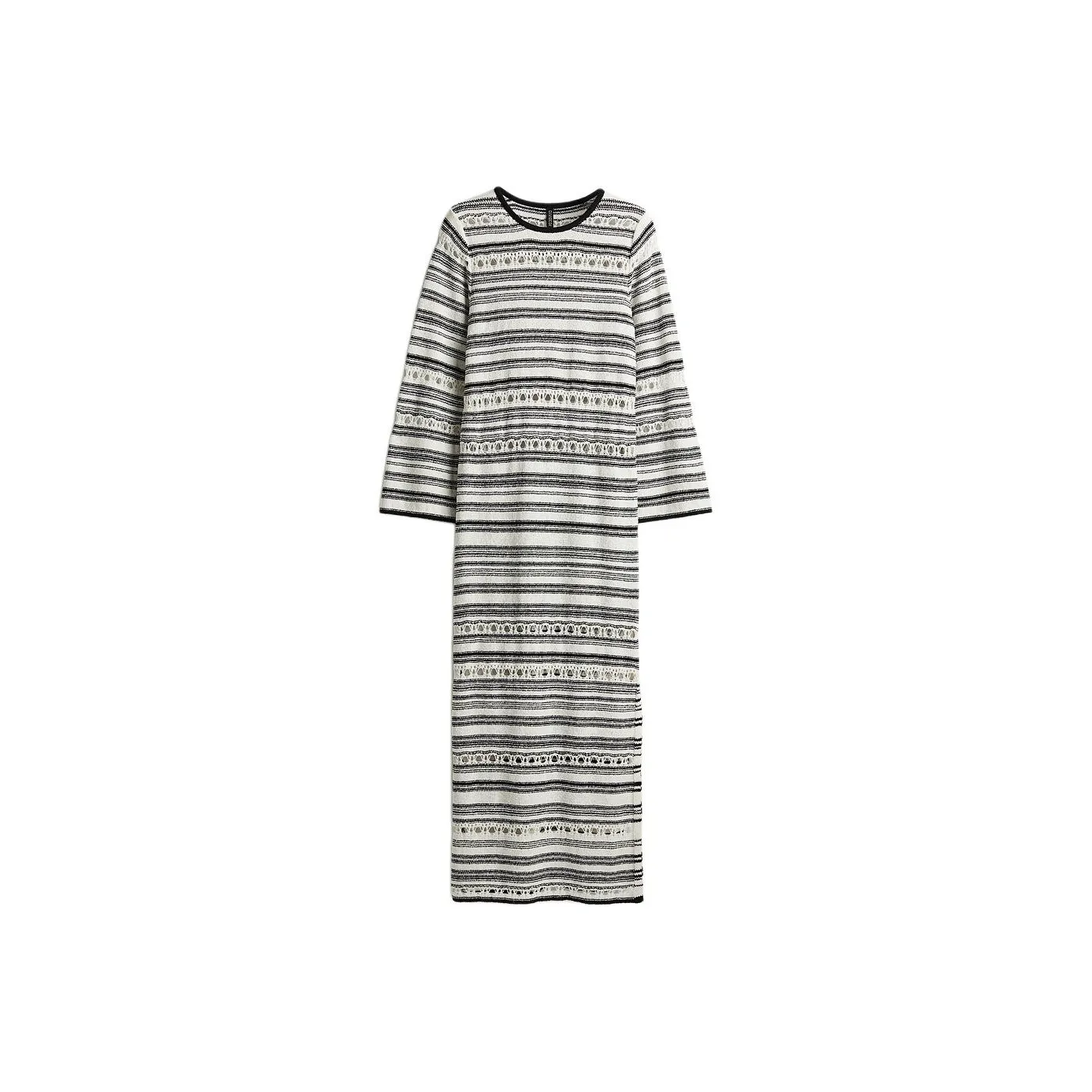 H&M Long Sleeved Dress Women's Cream/Stripes