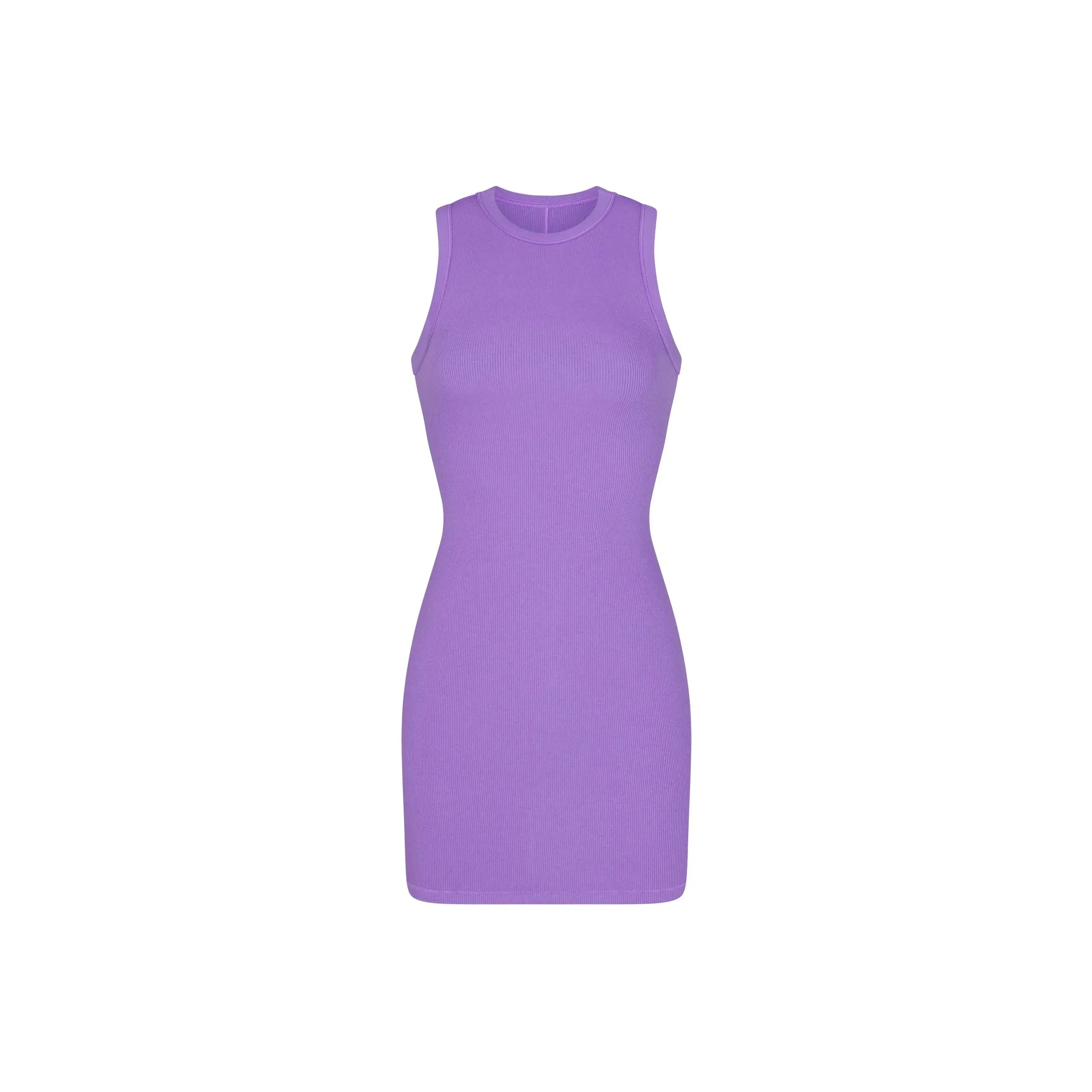 SKIMS COTTON RIB TANK DRESS Sleeveless Dress Women's ULTRA VIOLET/Ultraviolet