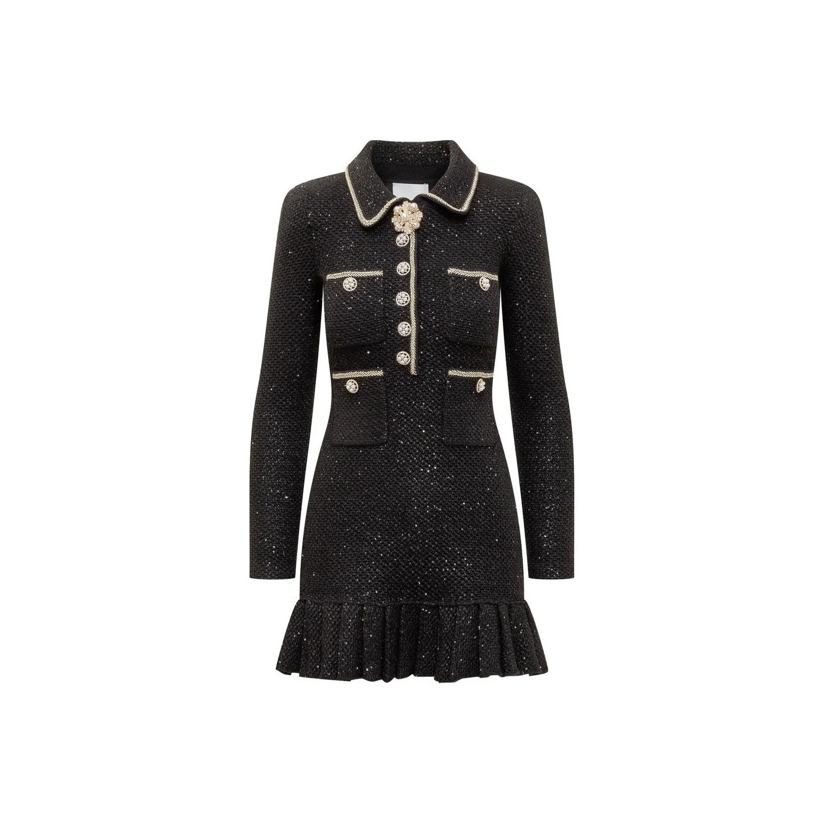 Self-portrait Long-Sleeved Dresses Women's Black
