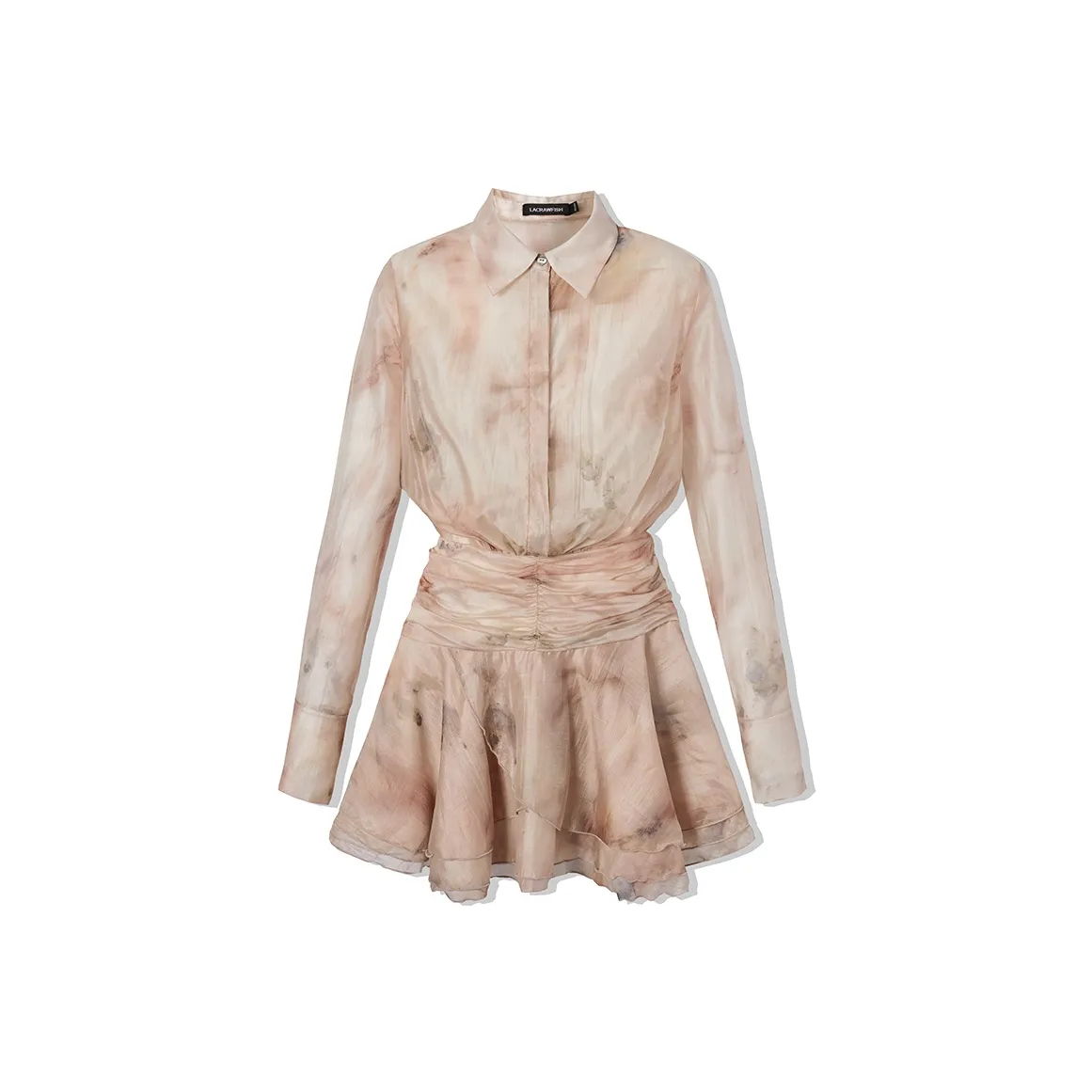 LA CRAWFISH Длинное платье с длинными рукавами женское розовое