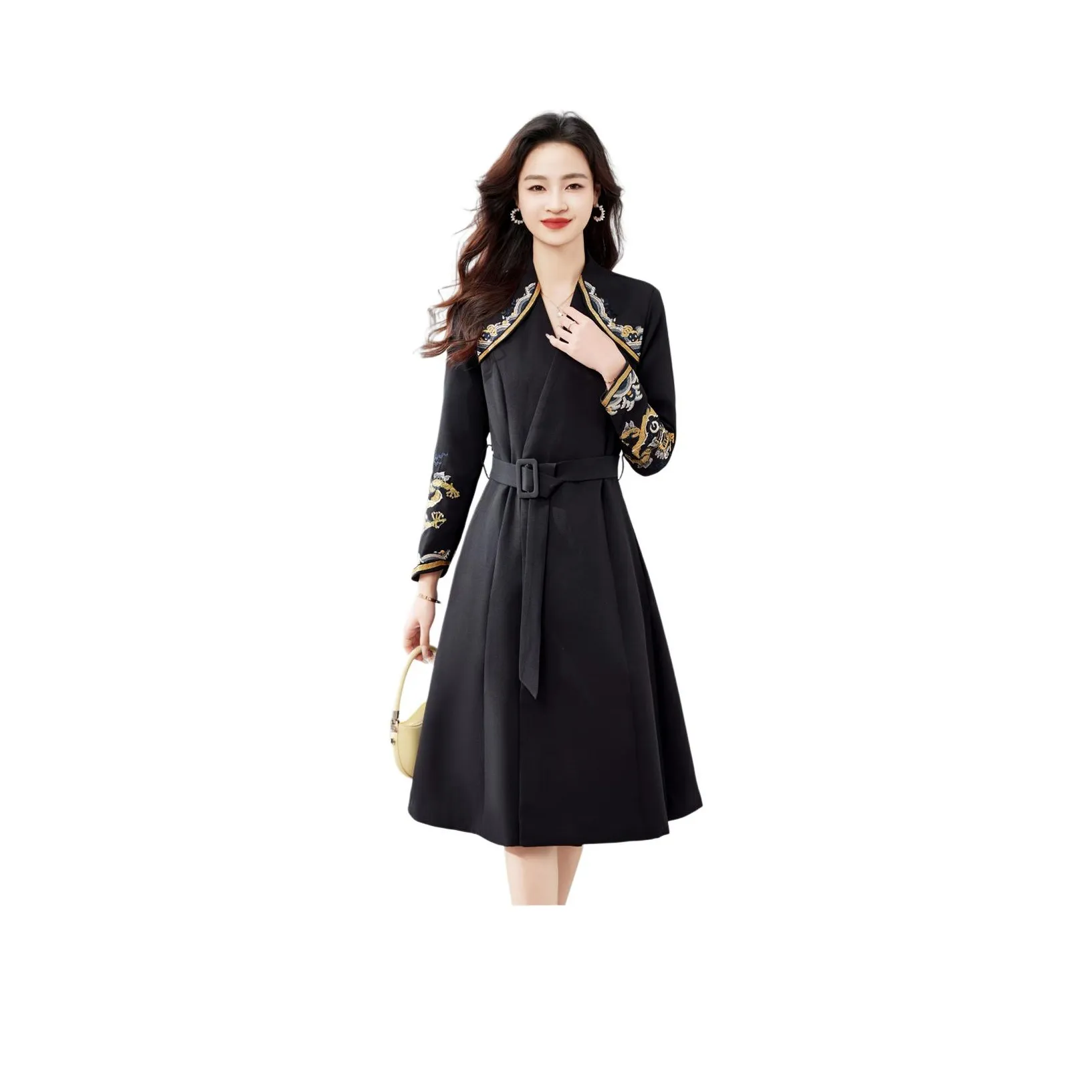 Fele.d Long Sleeved Dress Women's Black