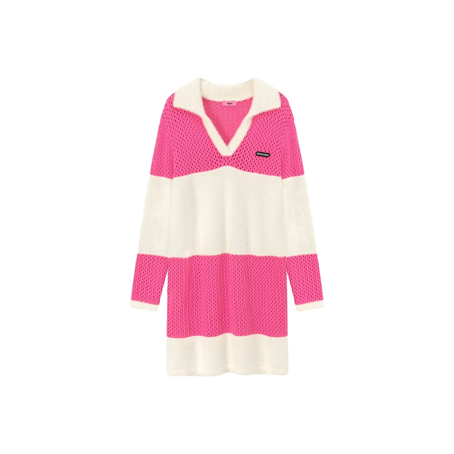 CHUU Long Sleeved Dresses Women's Pink Stripes