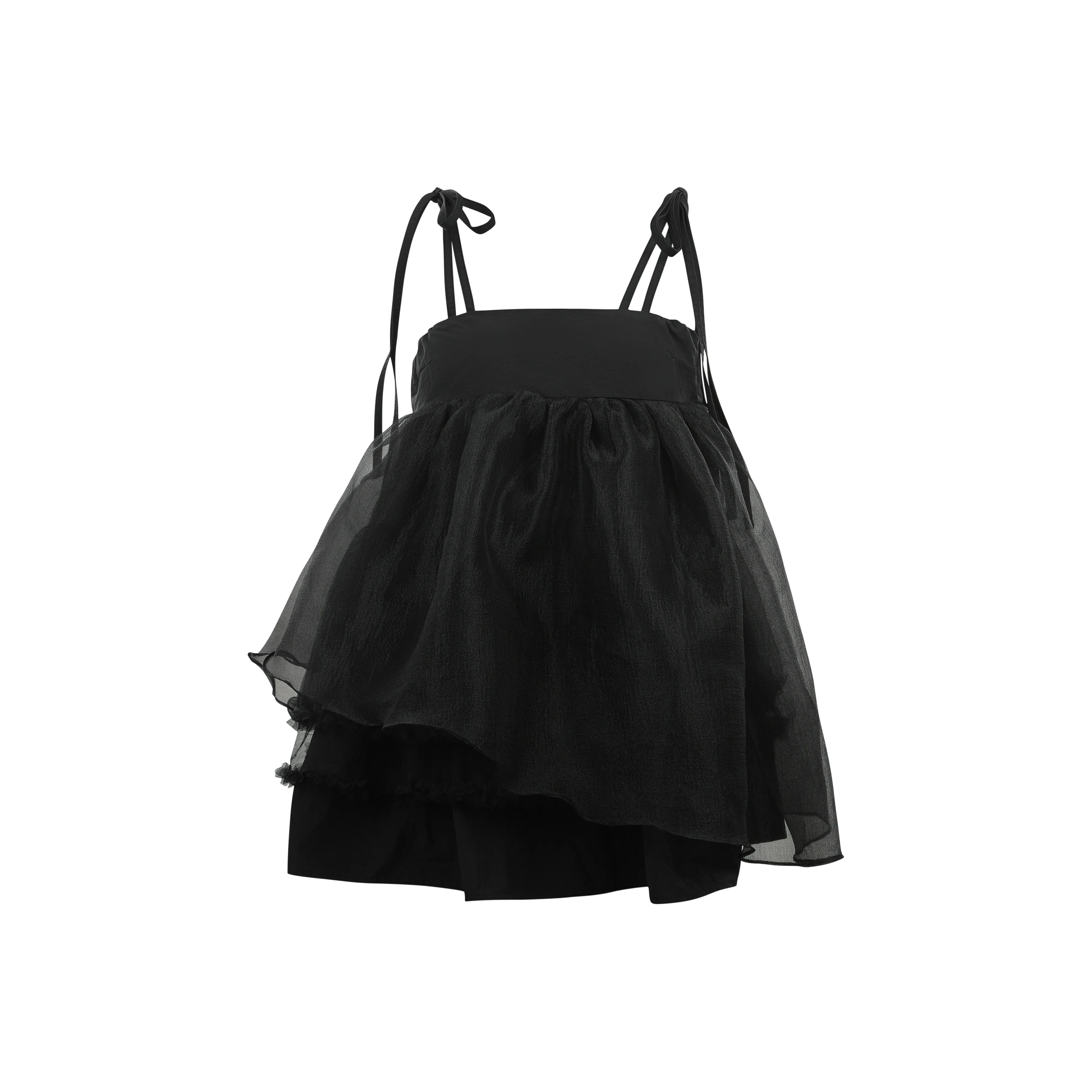 ORIASTAR Топ на бретелях с наполнителем платье женское черный