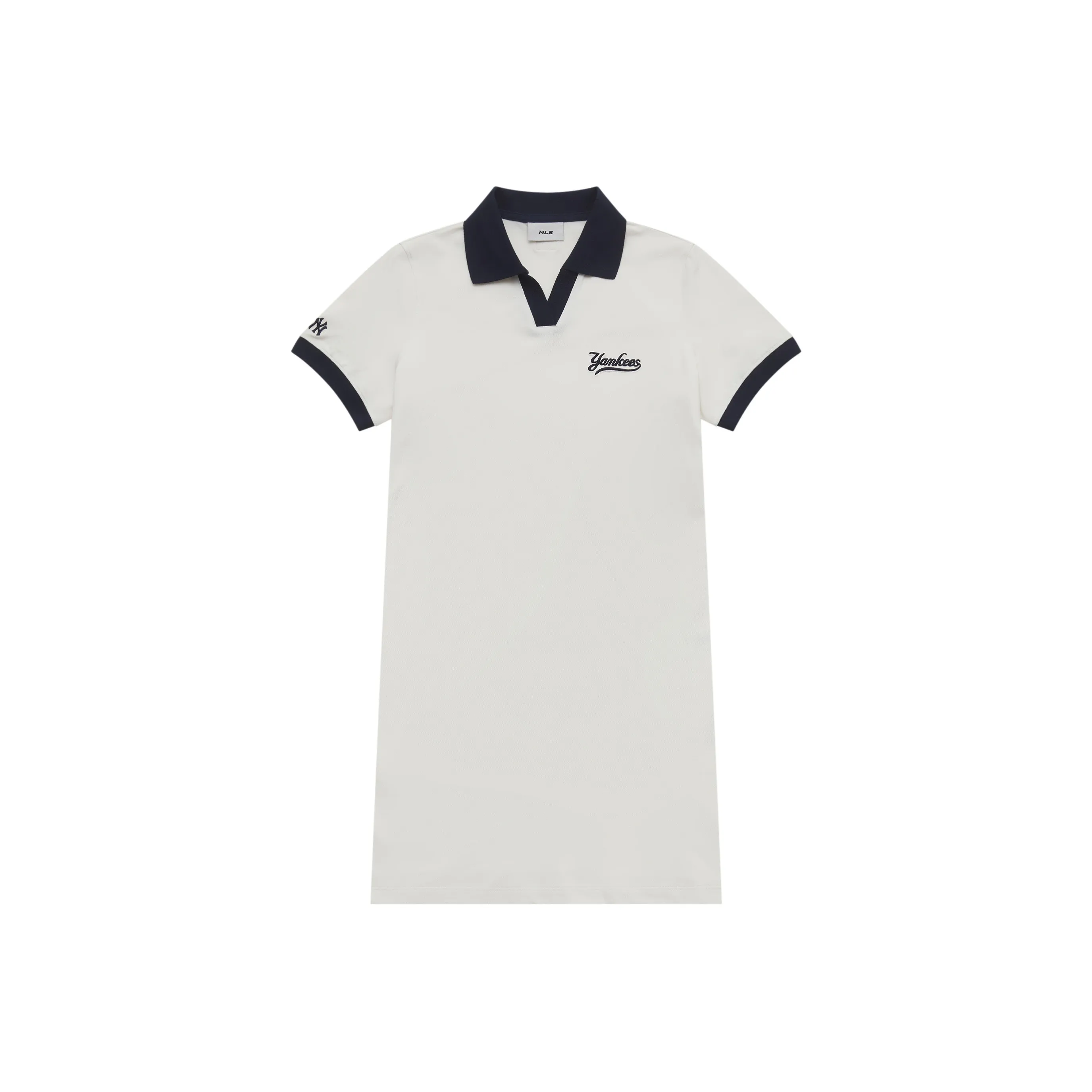 Mlb Base Logo New York Yankees Basic Collection SS25 Короткий рукав Платье Женское белое