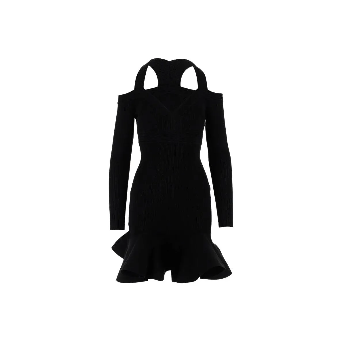 Alexander McQueen Ruffle Detailed Flared Mini Dress