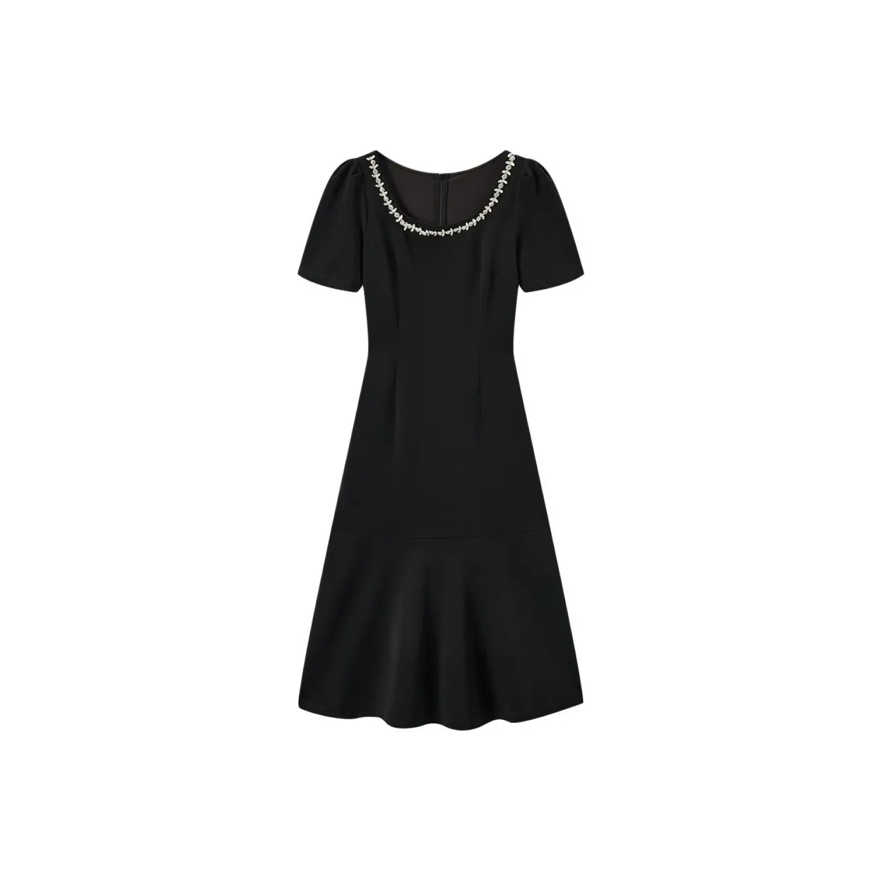 EICHITOO Короткое платье с короткими рукавами женское черное