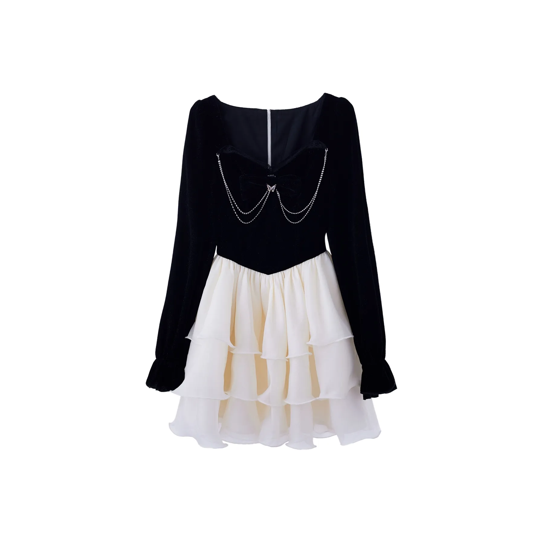 Blovelan Длинное платье с длинными рукавами женское металлическая пряжа черный