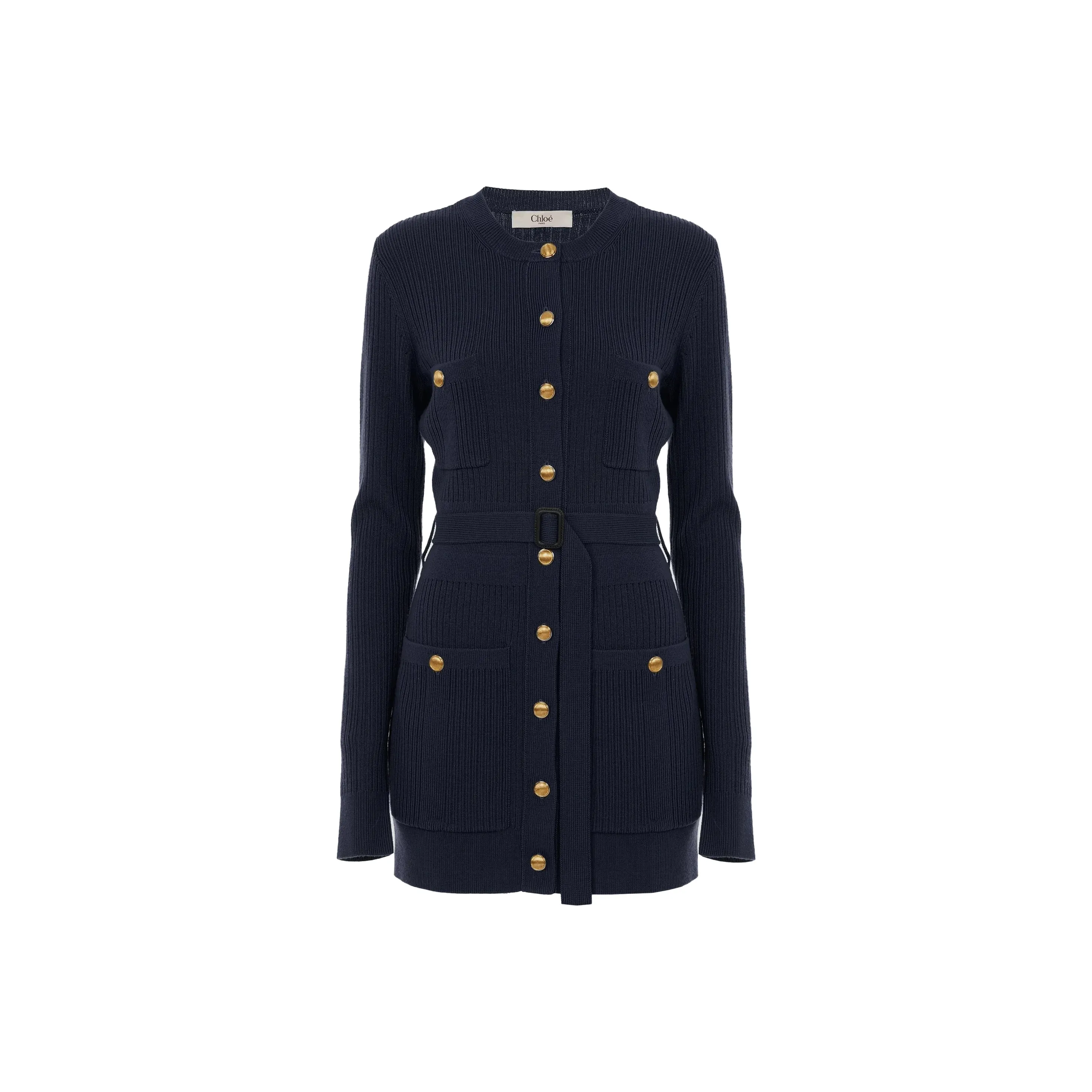 Chloé Long Sleeved Knitted Midi Dress
