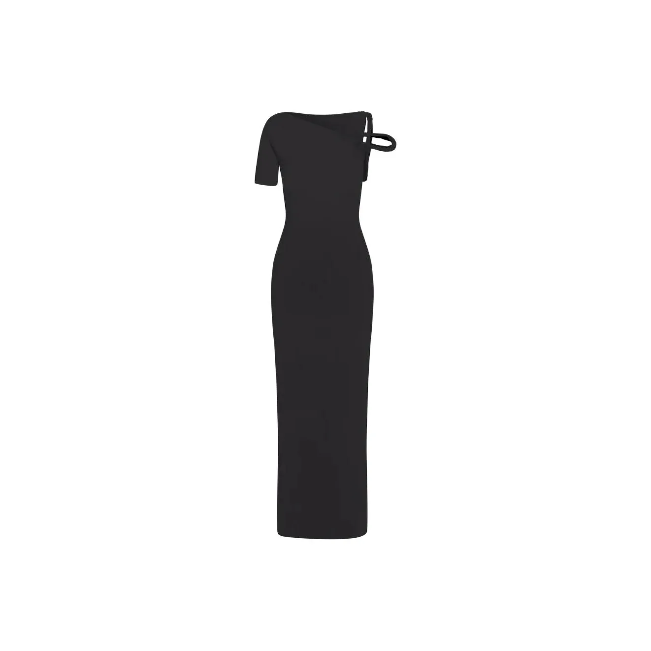 Khy DROP 004 Mesh Stretch Twist Maxi Dress Short-Sleeved Dresses Women's Black