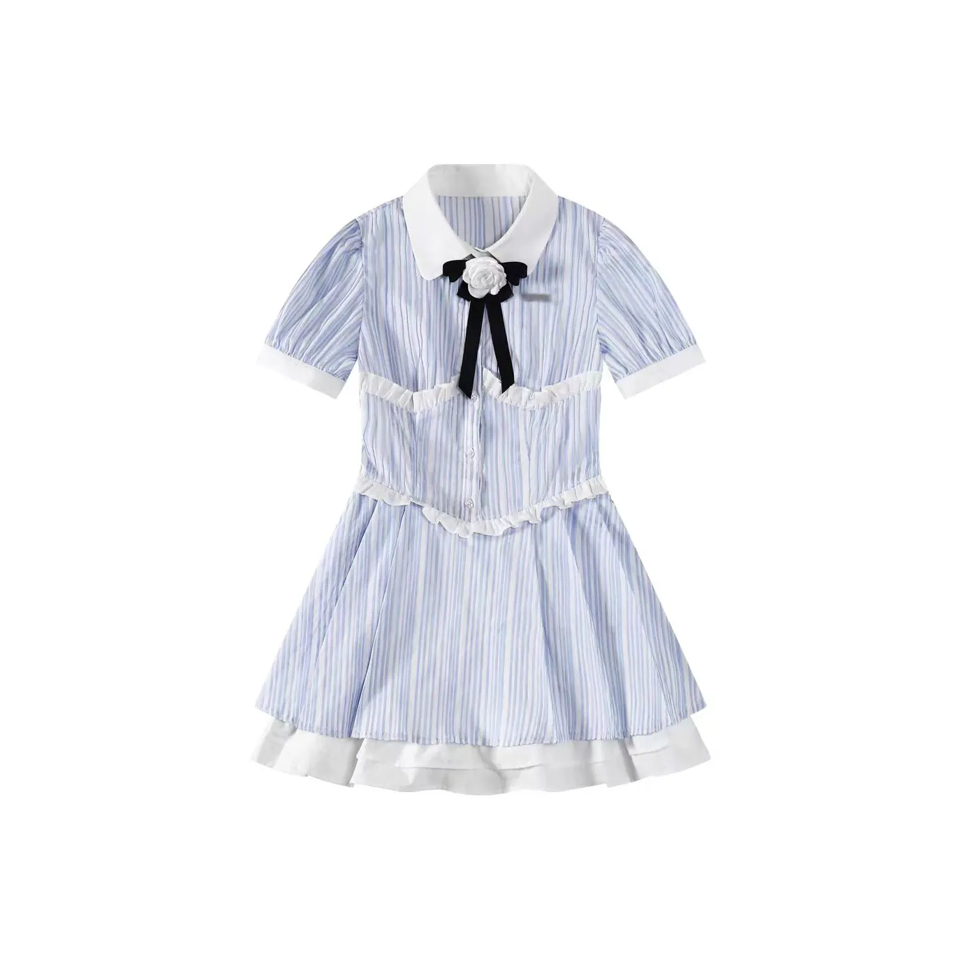 PLAY BUSH Короткий рукав Платье Женское Синее