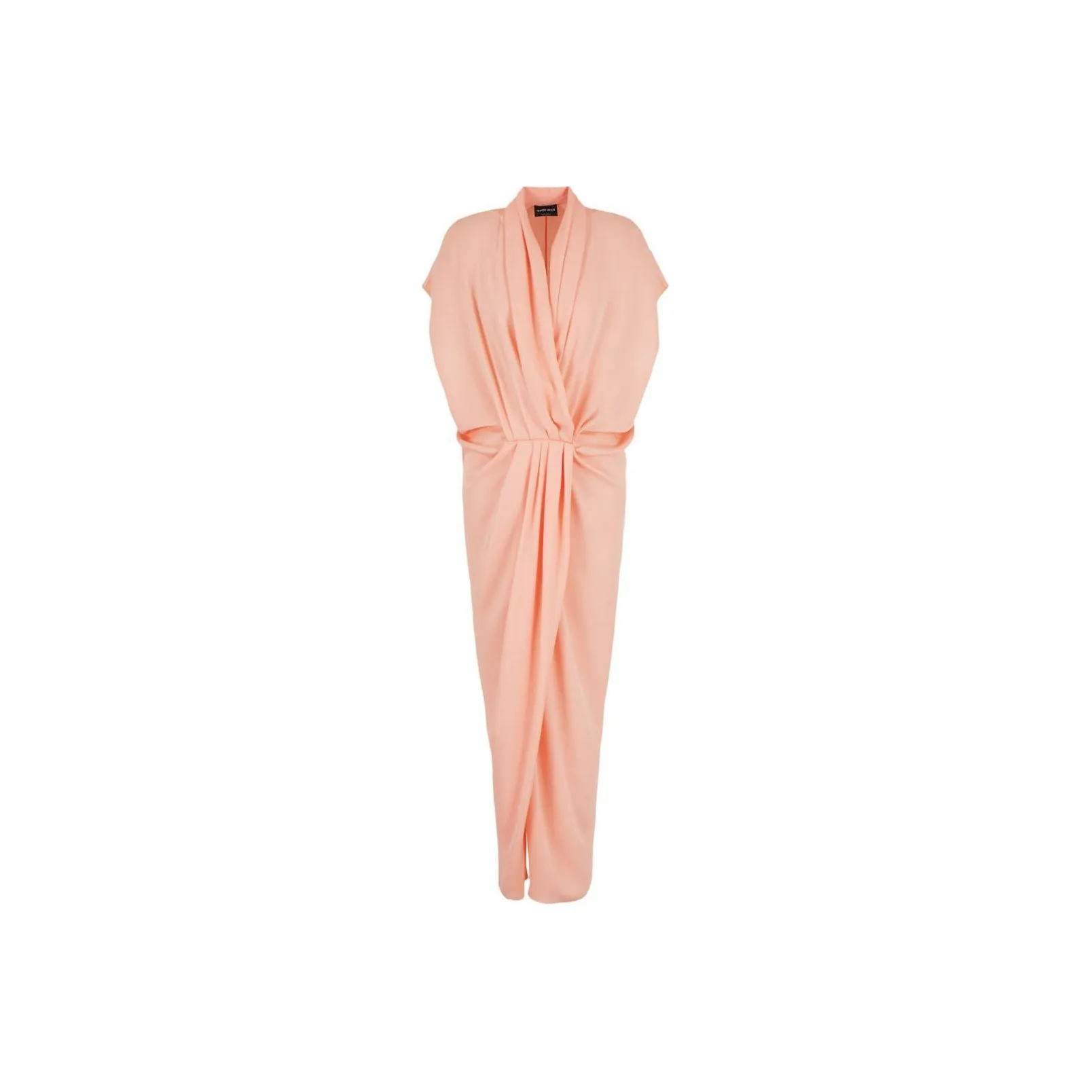 GIORGIO ARMANI V Neck Draped Midi Dress