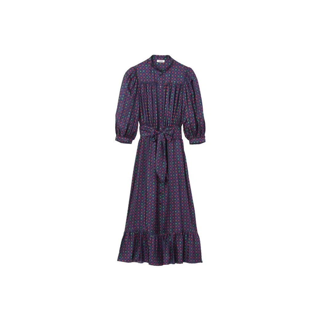 Sandro Короткий рукав Платье Женское Многоцветное