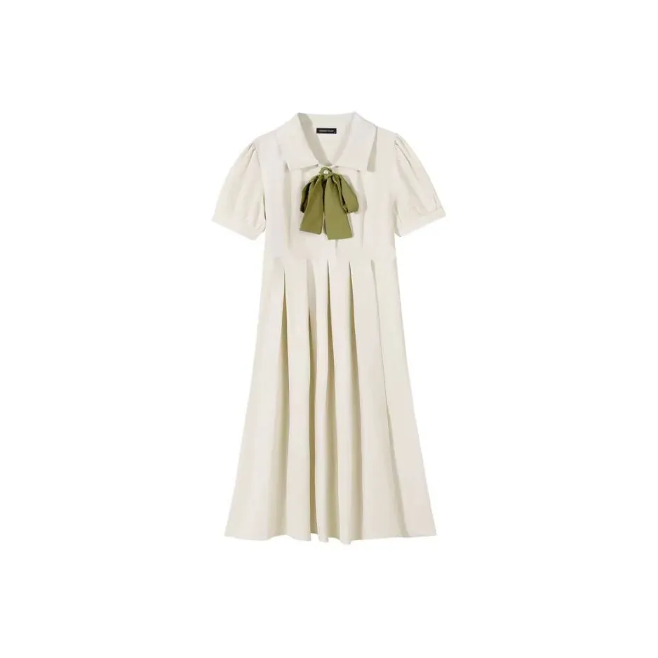 Lookinto Короткий рукав Платье Женское Зеленое