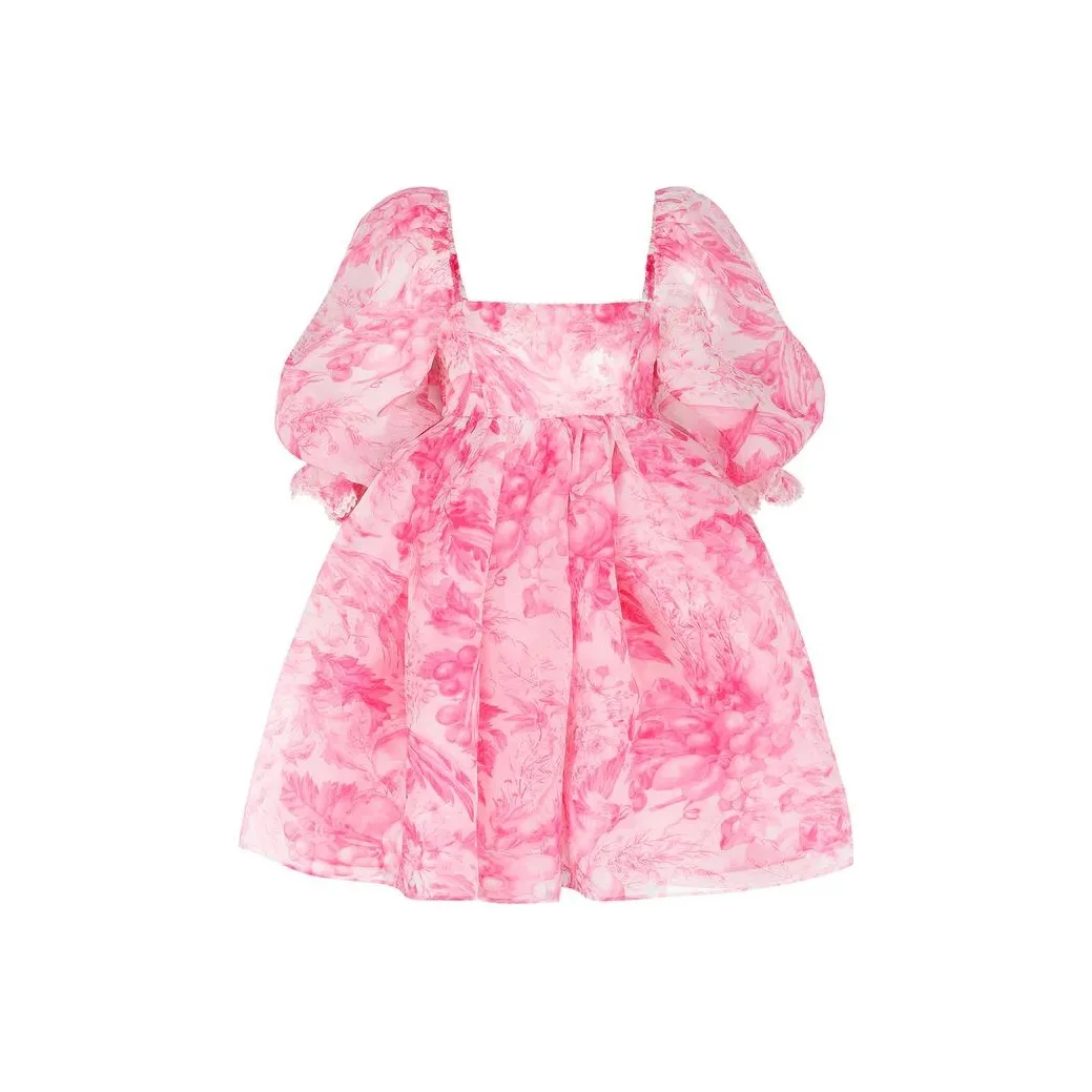 Selkie Коллекция Короткий рукав Платье Женское Розовое