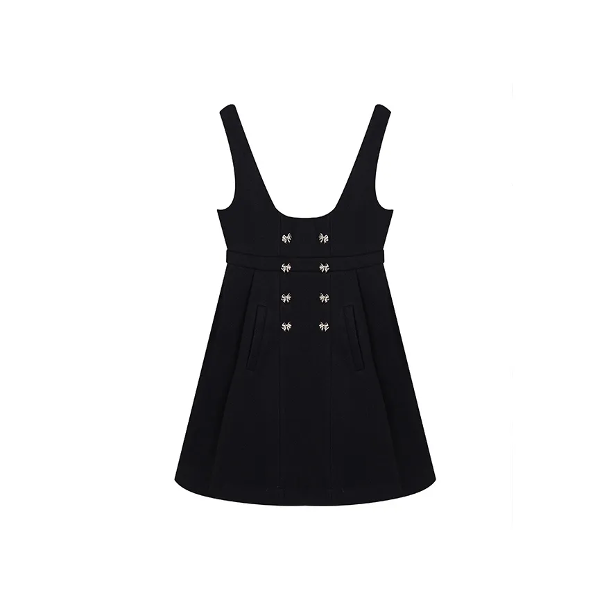 Ice Cream And Whale Без рукавов Платье Женское Черное