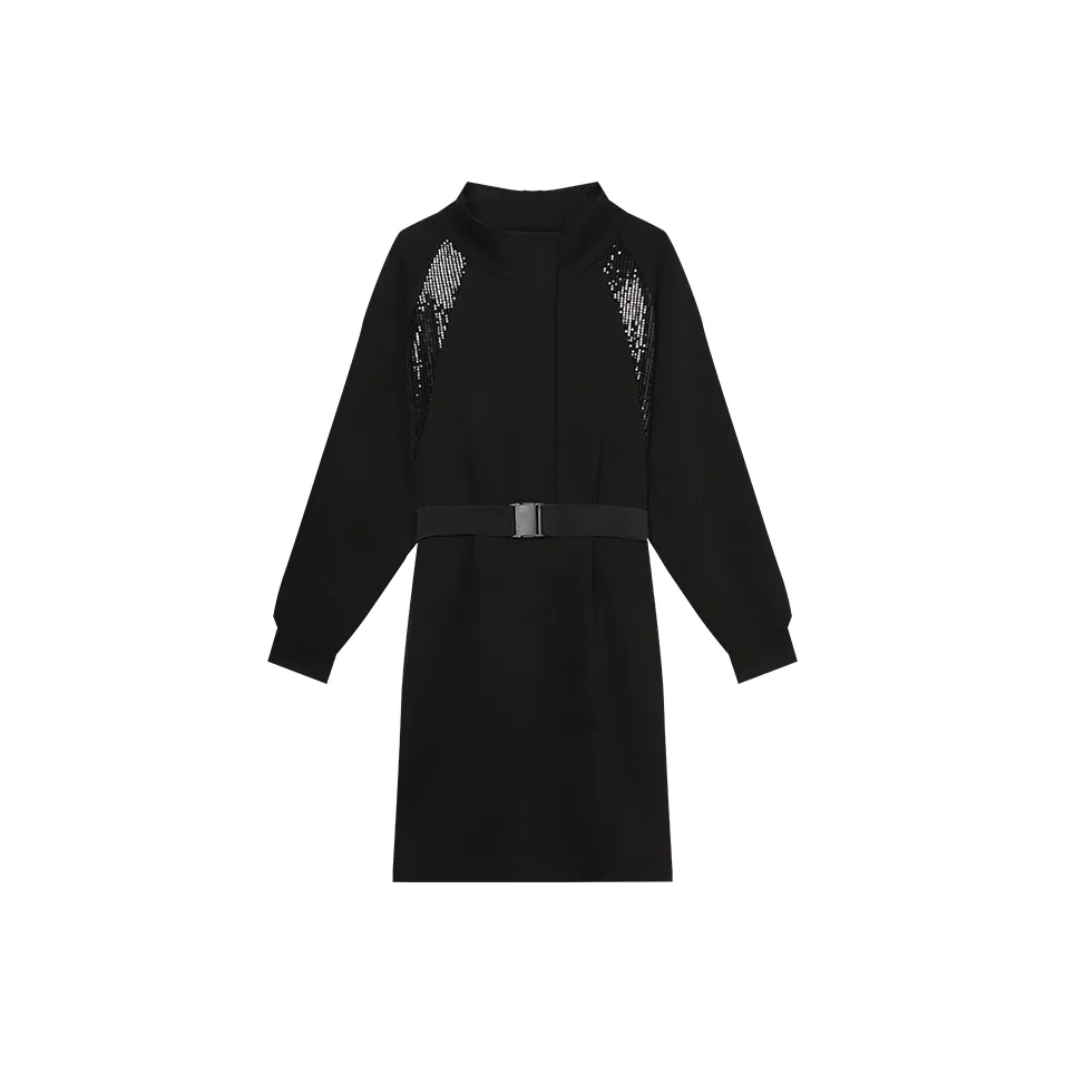 LOUISY AO Длинное платье с длинными рукавами женское черное