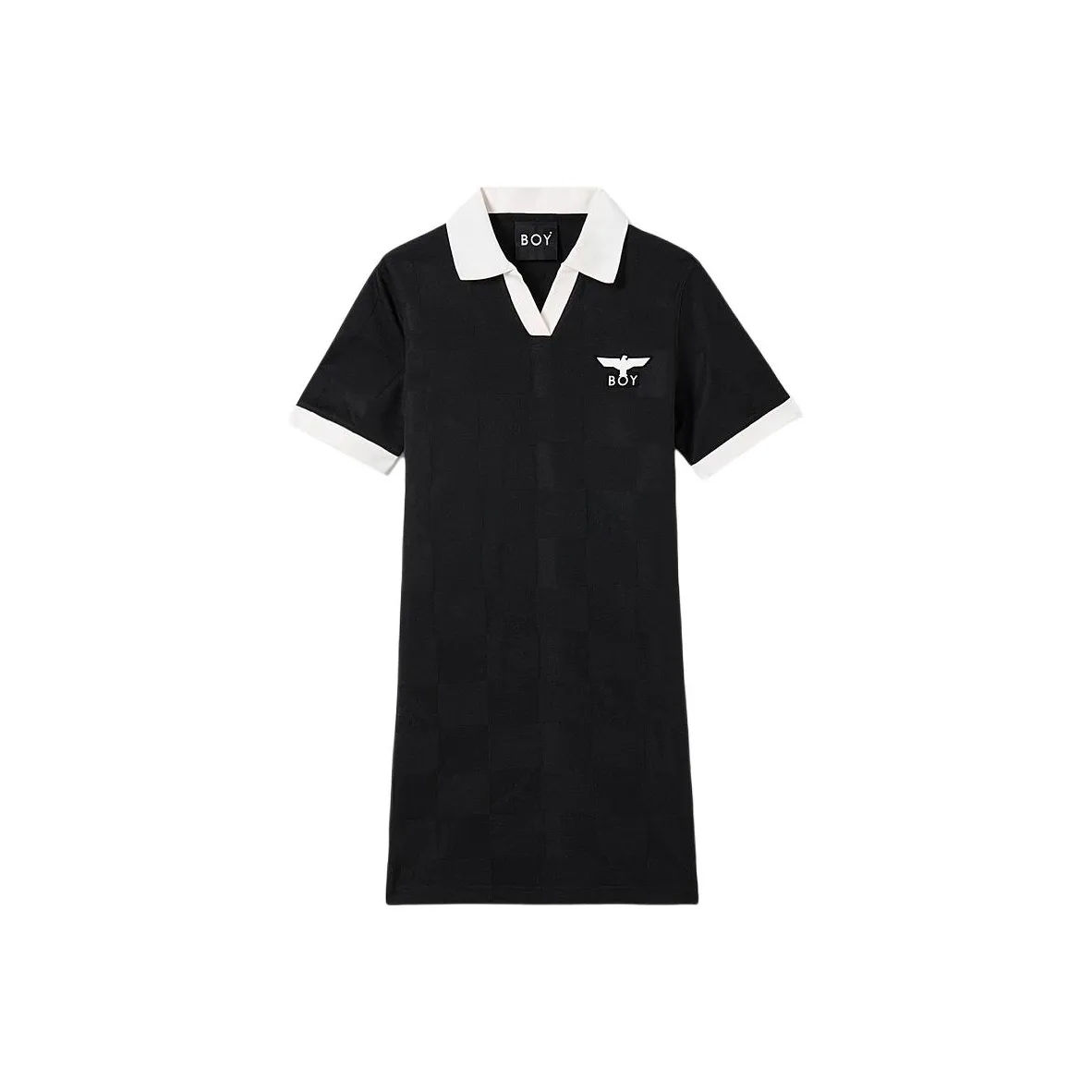 Boy London Короткий рукав Платье Женское Черное Бежевый Белый