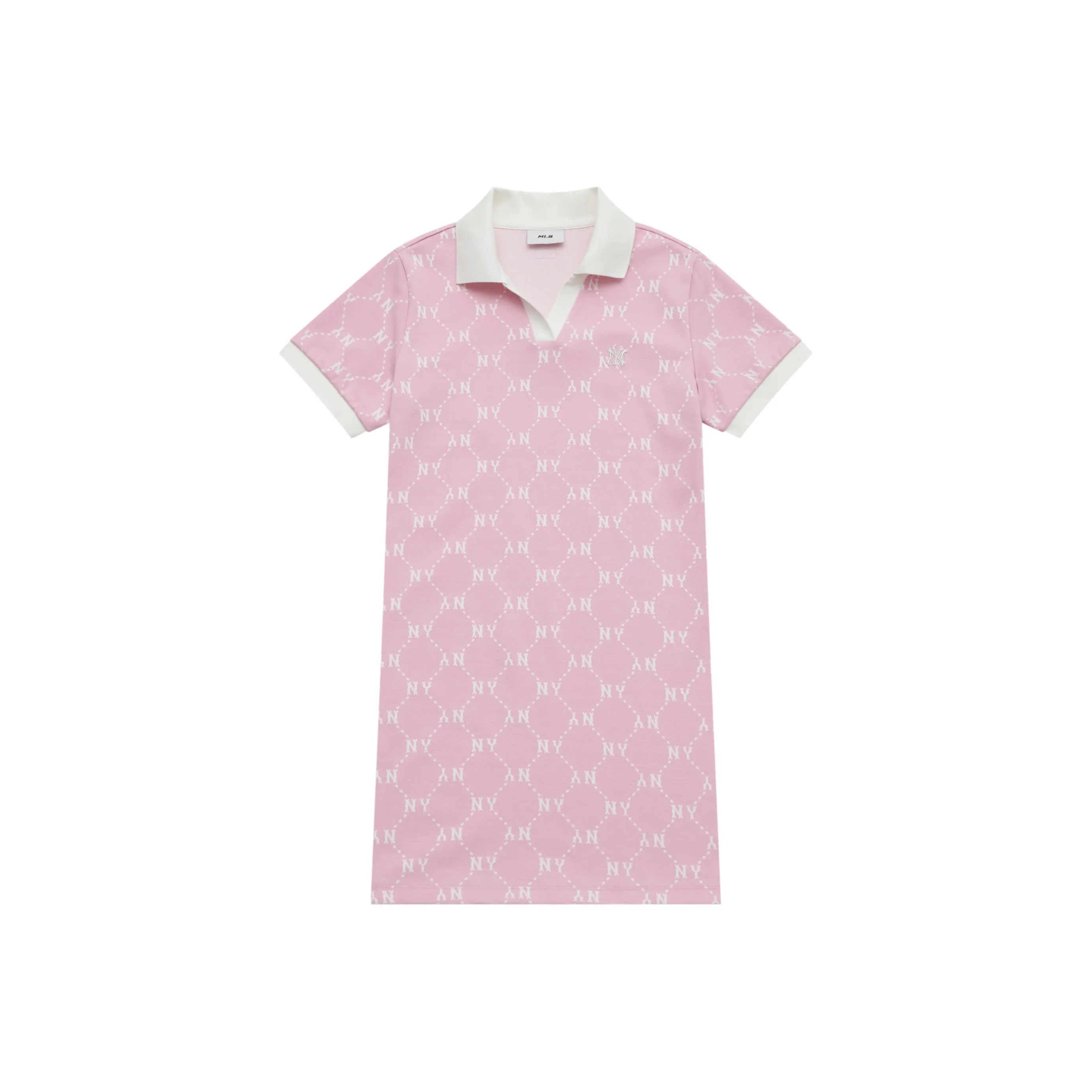 MLB MONOGRAM Коллекция New York Yankees SS25 Короткий рукав Платье Женское Фотиния Серый Розовый