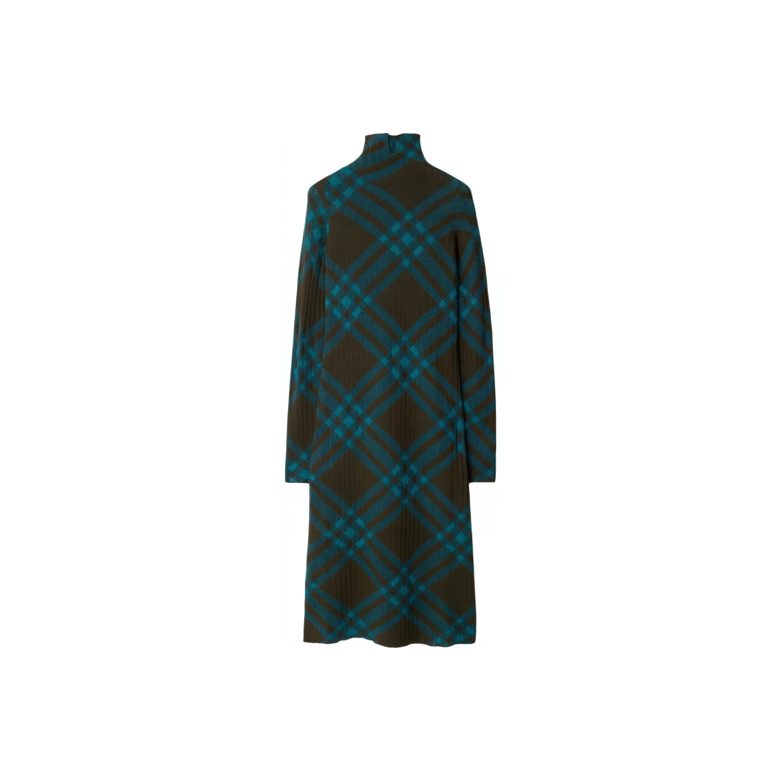 Burberry Checkered Mock Neck Shift Dress