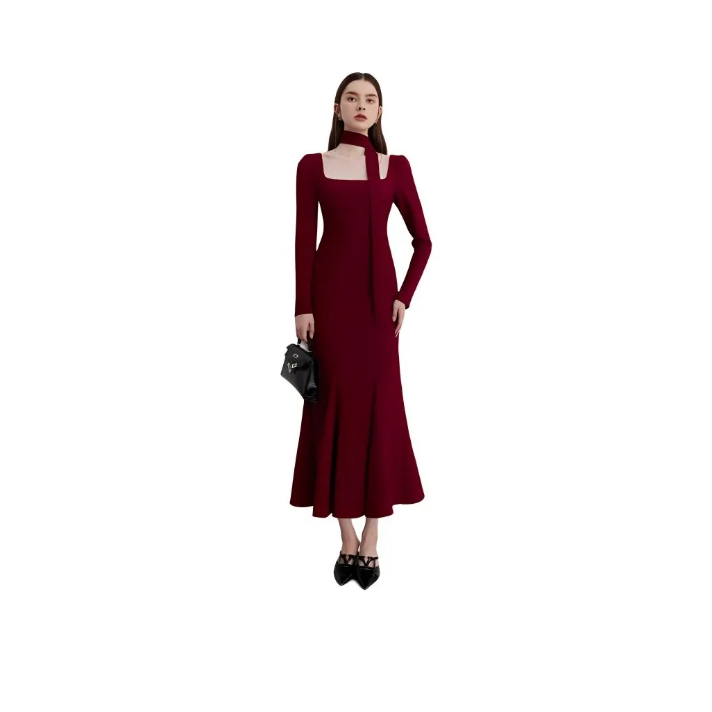 DPLAY Long Sleeved Dress Women's Ancora Red