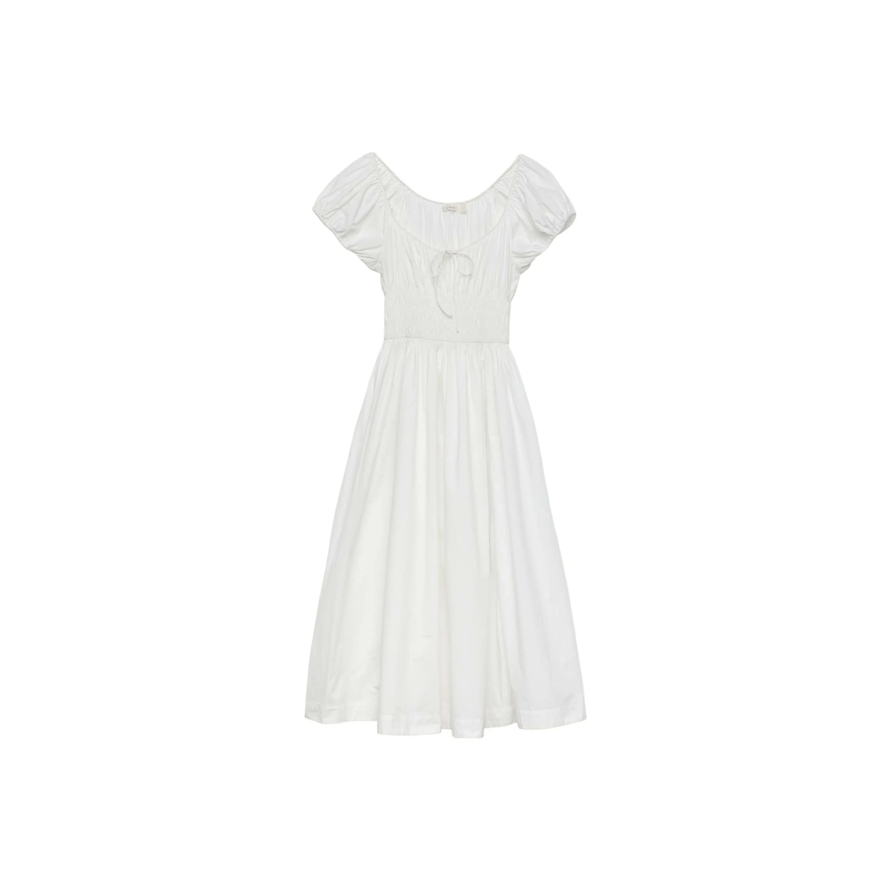 DOEN Quinn Платье Короткое с Короткими Рукавами Женское Белое