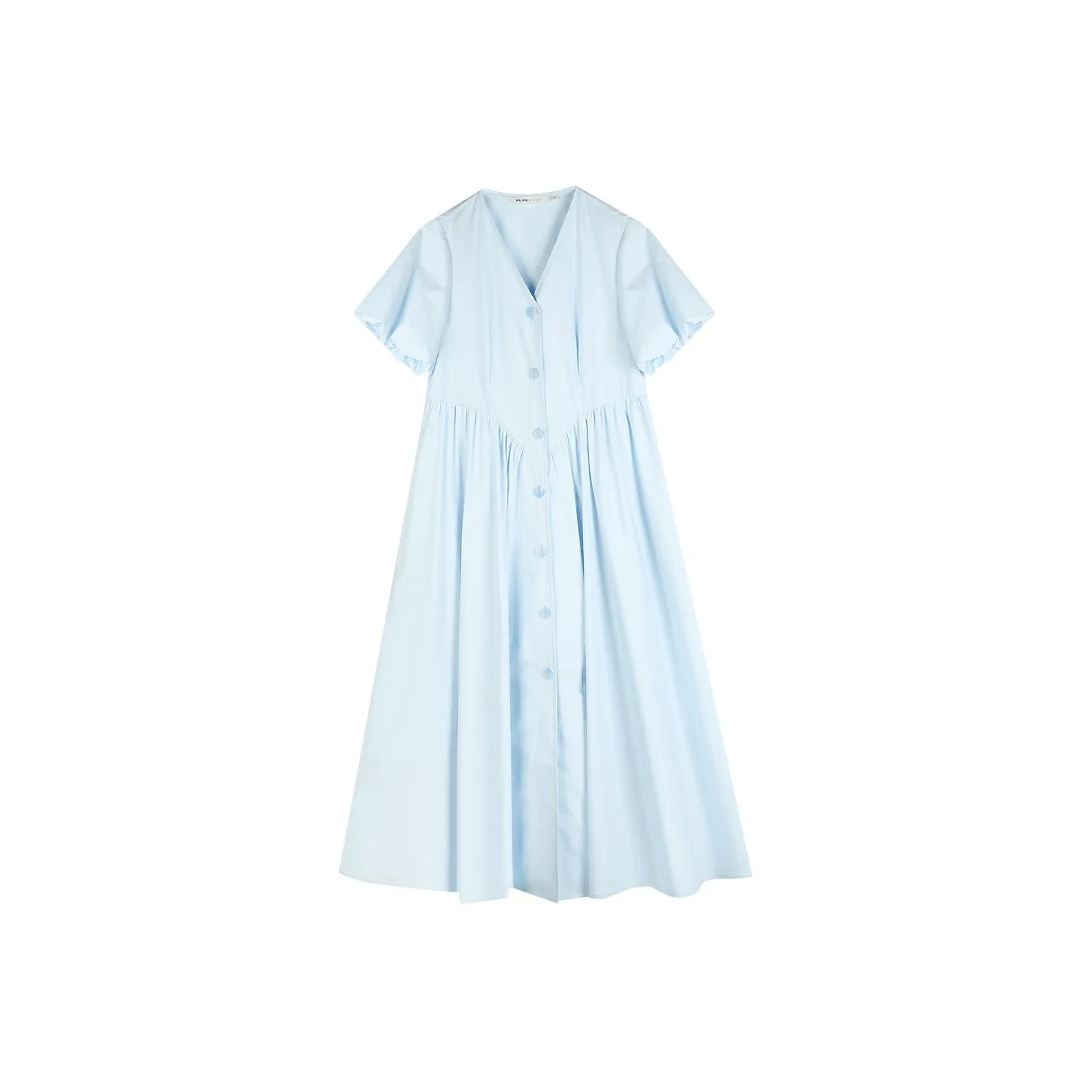 BLUEerror Short Sleeved Dress Women's Baby Blue