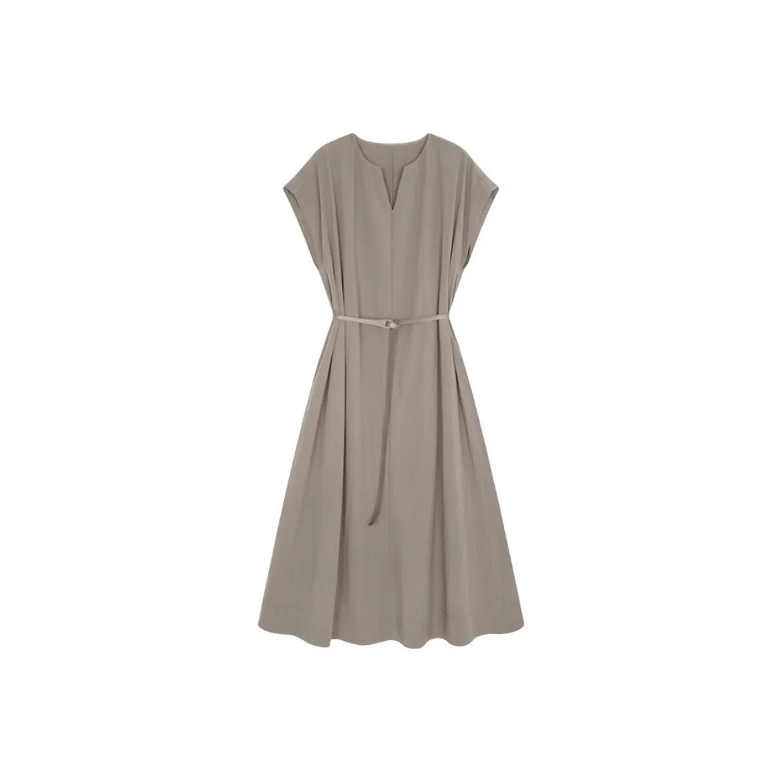 IHIMI Short Sleeved Dress Women's Cool Tea Brown