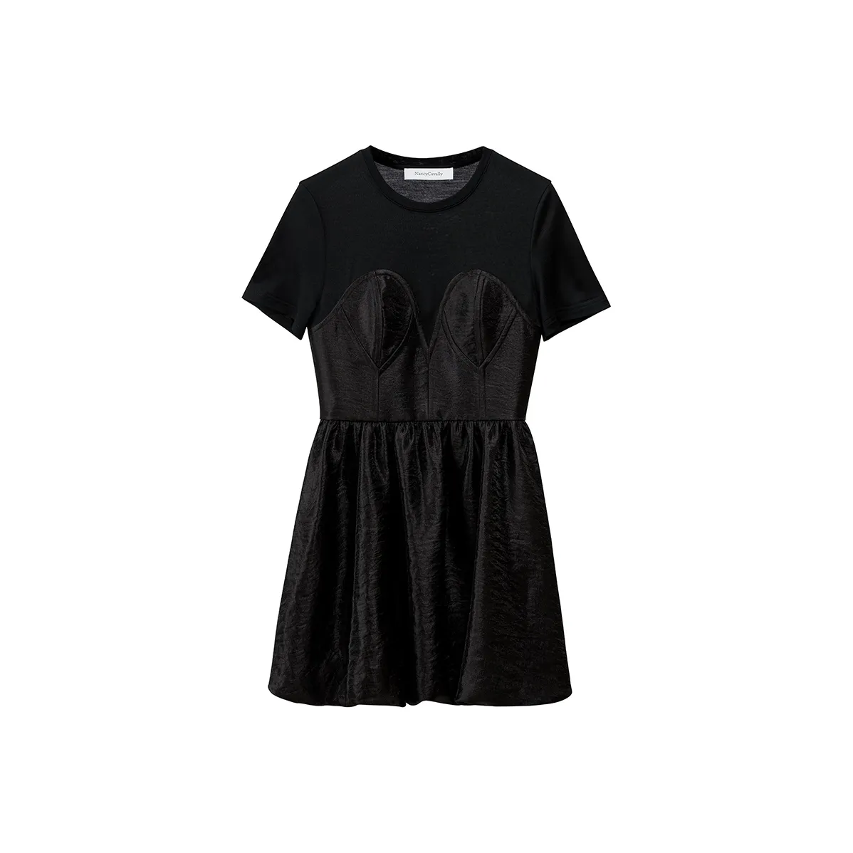 NancyCavally Короткий рукав Платье Женское Черное