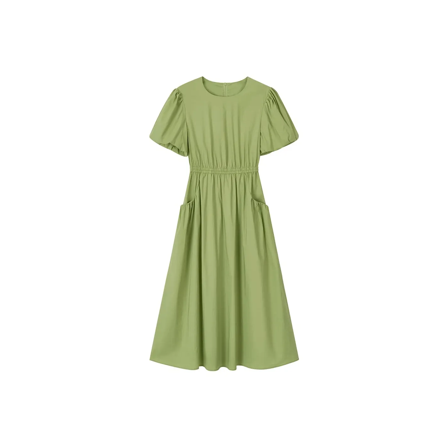 Короткий рукав платье женское лесной зеленый