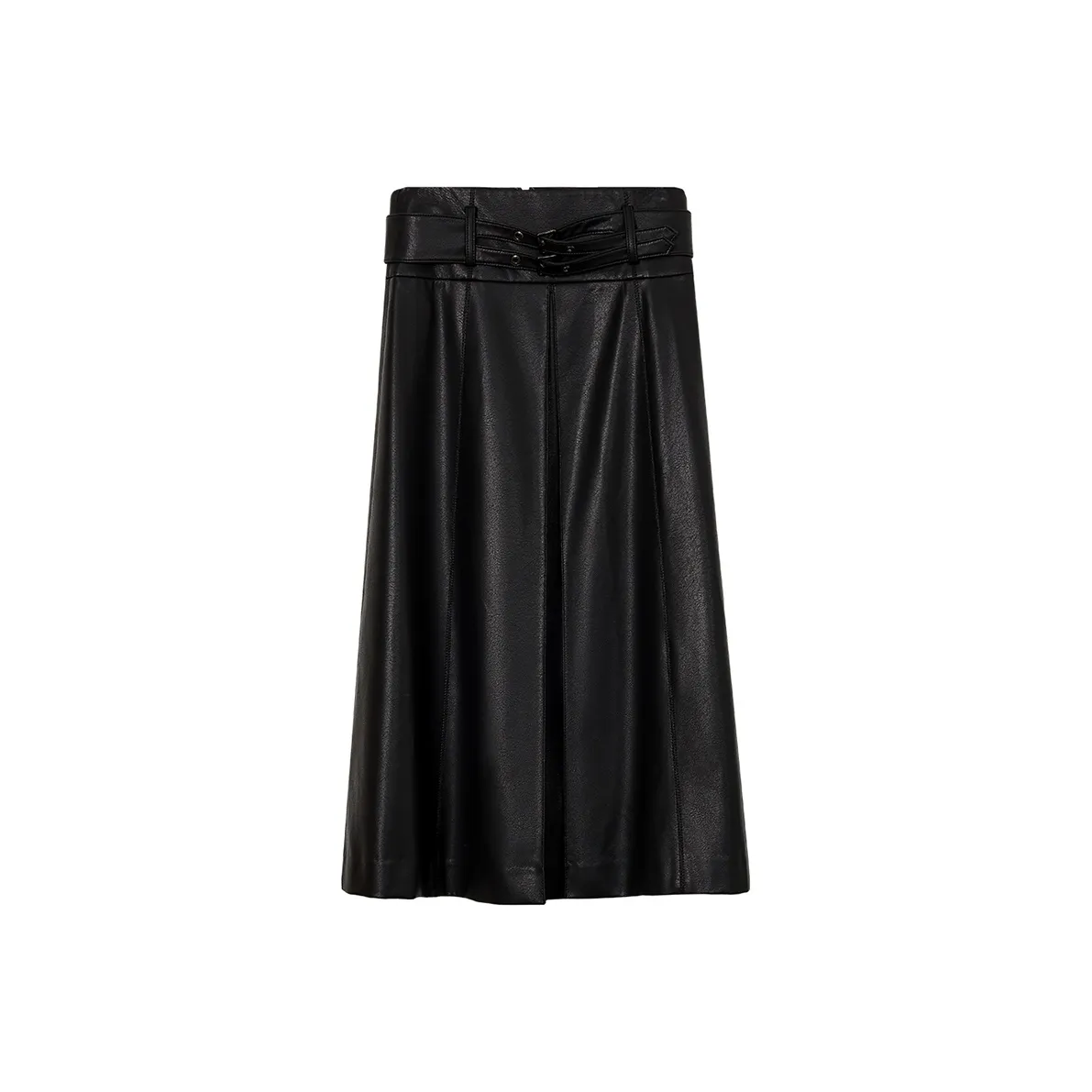 NancyCavally Leather Long Skirt Women's Black