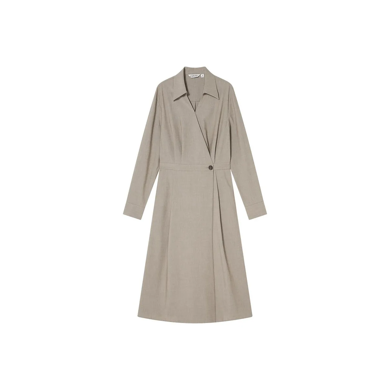 COVERINS Длинное платье с длинными рукавами женское цвет КАМЕЛ