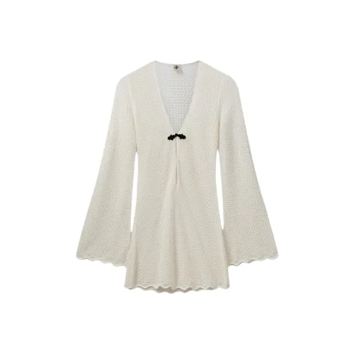 The. garment Крем Женские Длинные Платья с Рукавами
