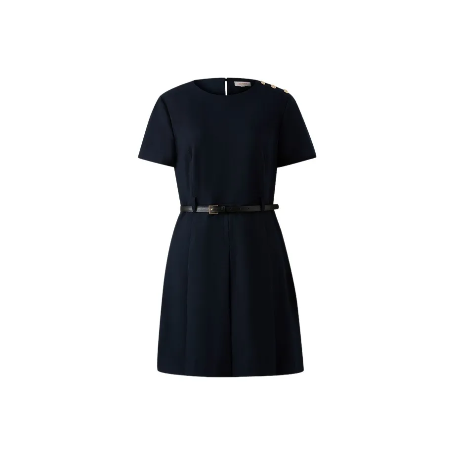 E.land Short Sleeved Dress Women's Navy Blue 59Navy