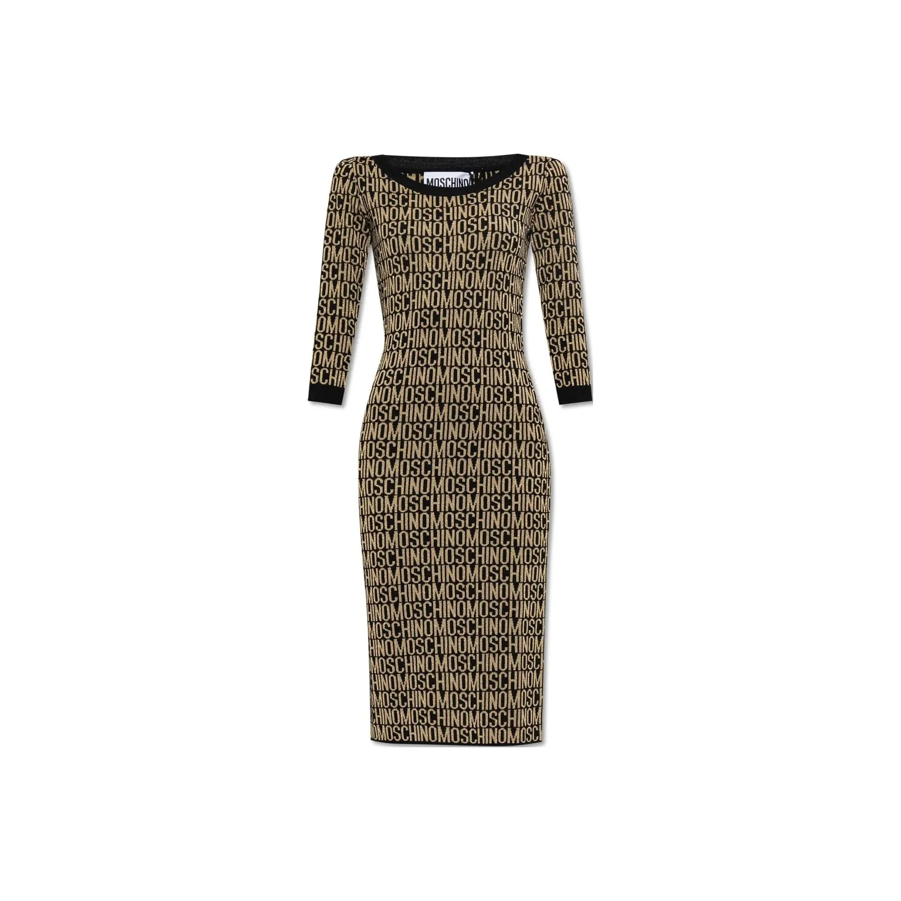 MOSCHINO SS24 Long Sleeved Dress Women's Yellow