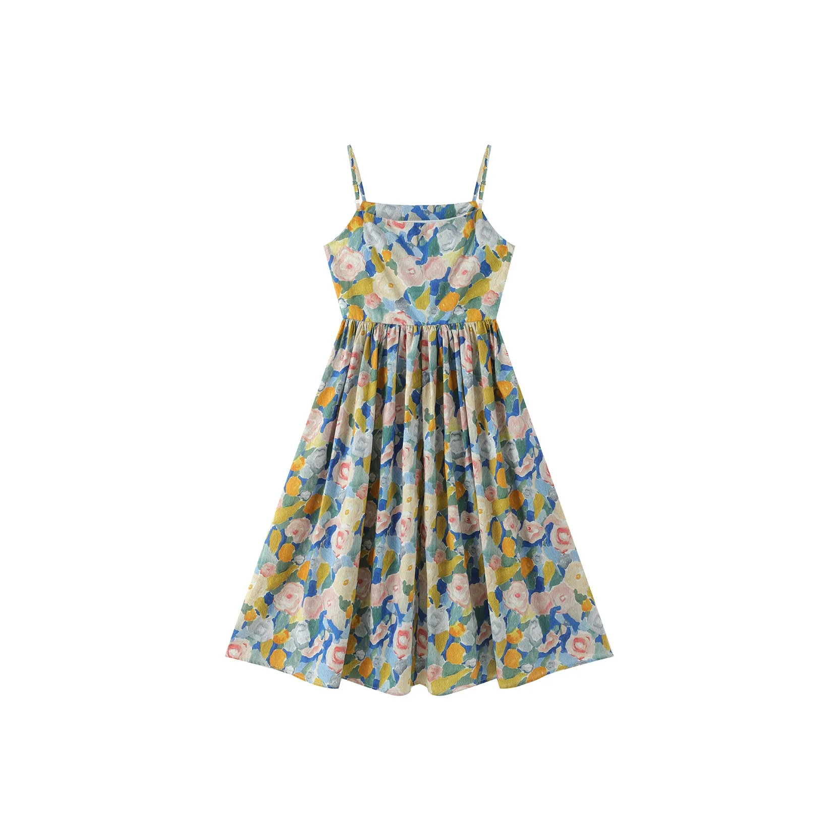 Jonah Anda Slip Платье Женское Желтый Синий С принтом