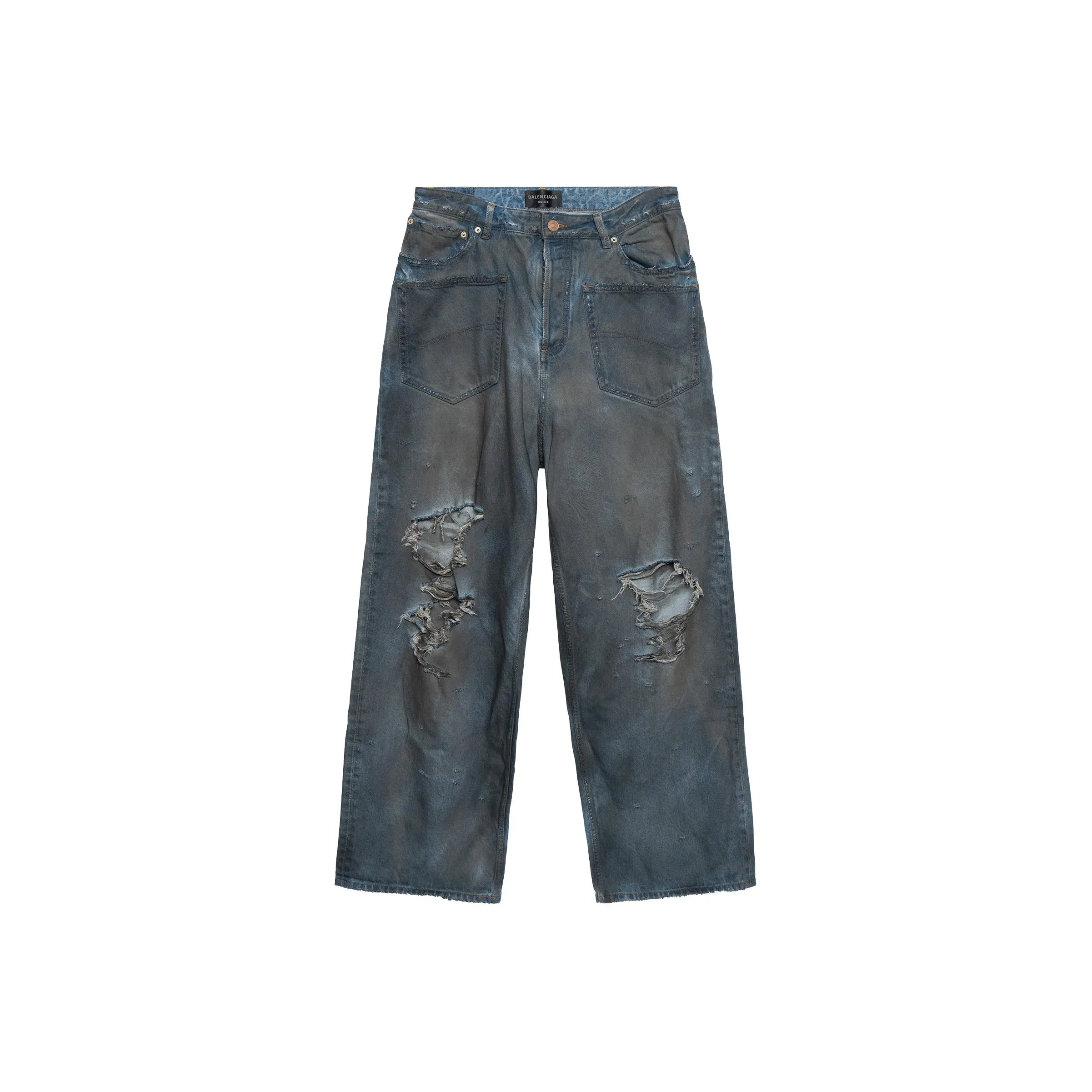 Balenciaga SS23 Jeans Loose Fit Women's Denim Blue