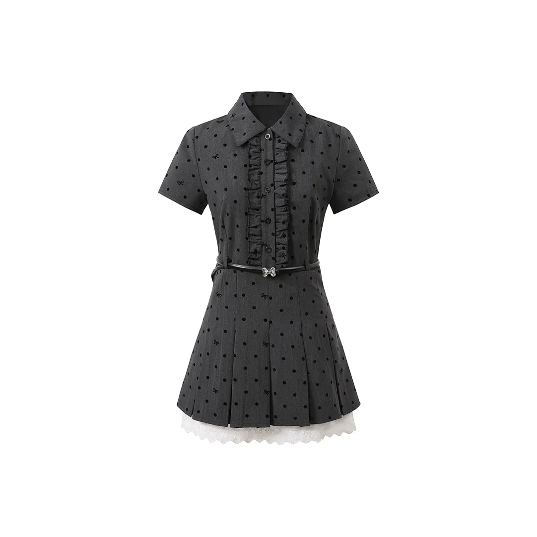 POPO.INFO Short Sleeved Dress Women's Dark Gray