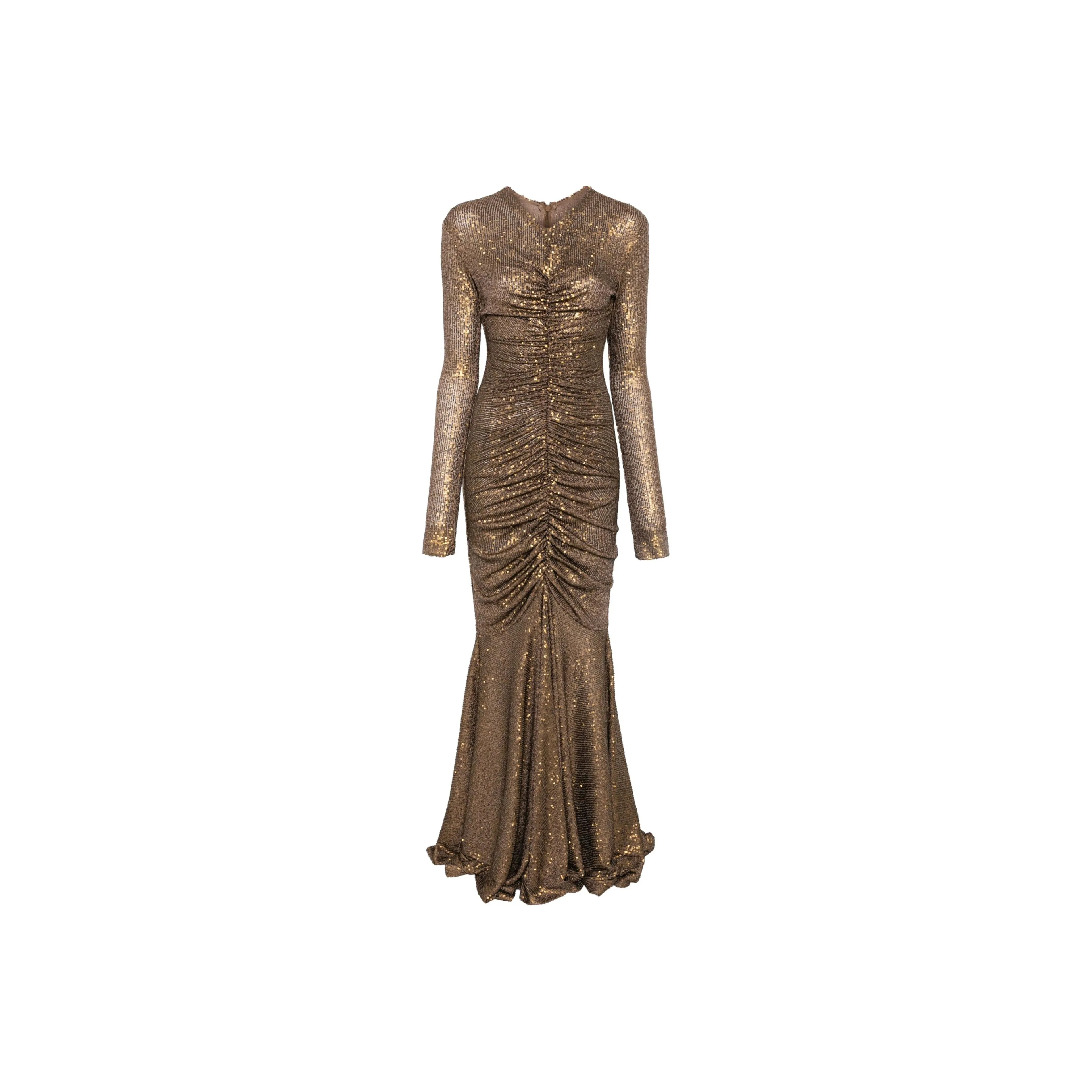 NORMA KAMALI Sequin V Neck Long Dress