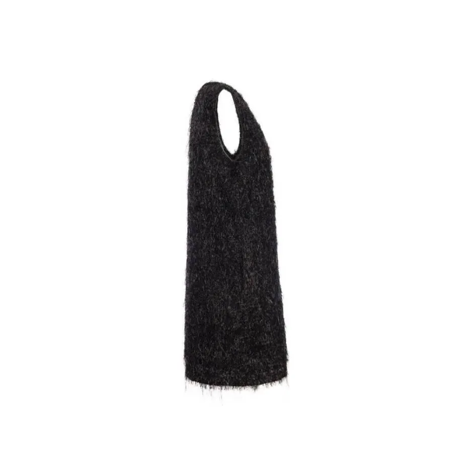 Fabiana Filippi Metallic Threading Fringed Sleeveless Dress