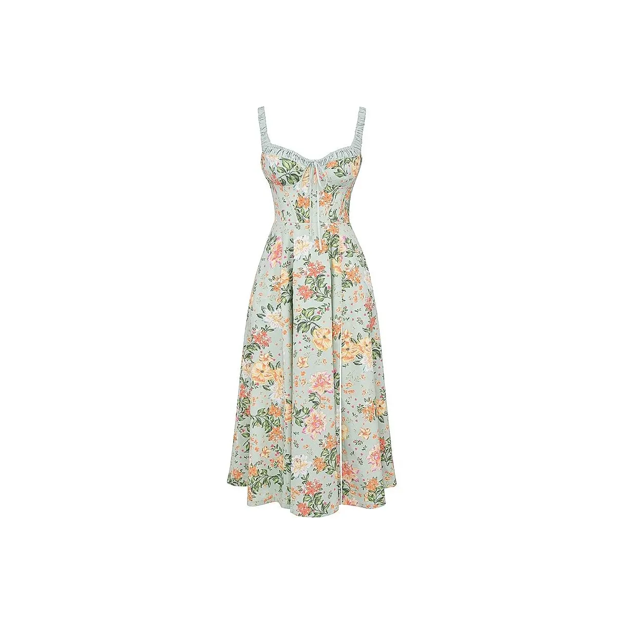 HOUSE OF CB SABRINA Slip Dress Women's LIGHT JADE PRINT/Shallow Jade Base Print
