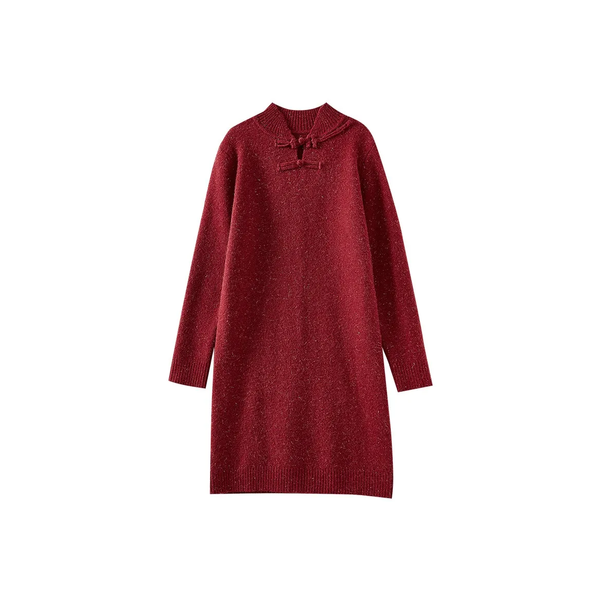 OUNIXUE Длинное платье с длинным рукавом женское красное