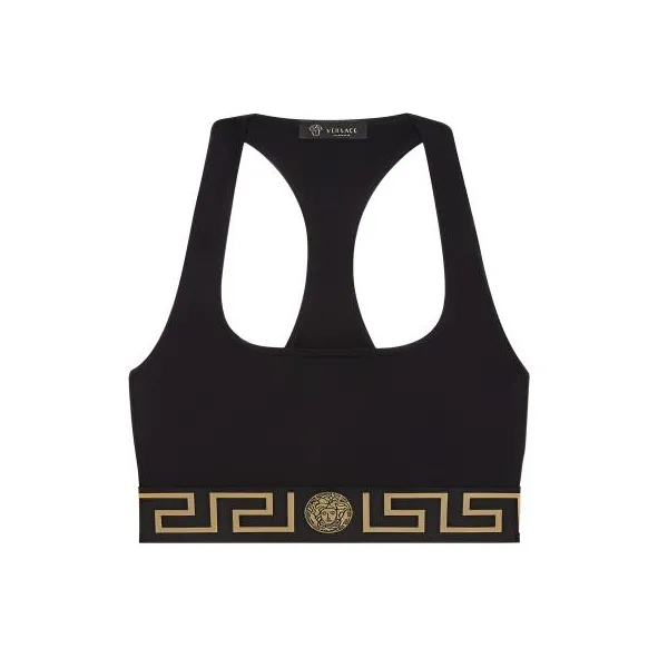 VERSACE Greca Border Sports Bra 'Black'