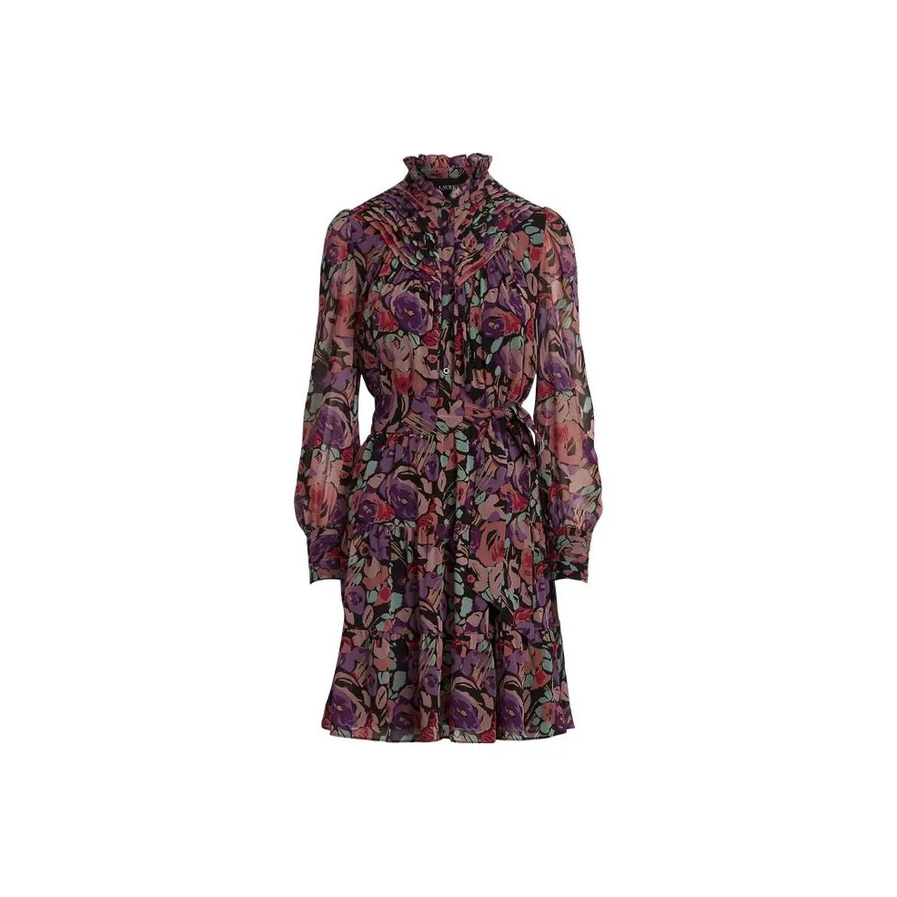 LAUREN RALPH LAUREN Long Sleeved Dress Women's Dark Red